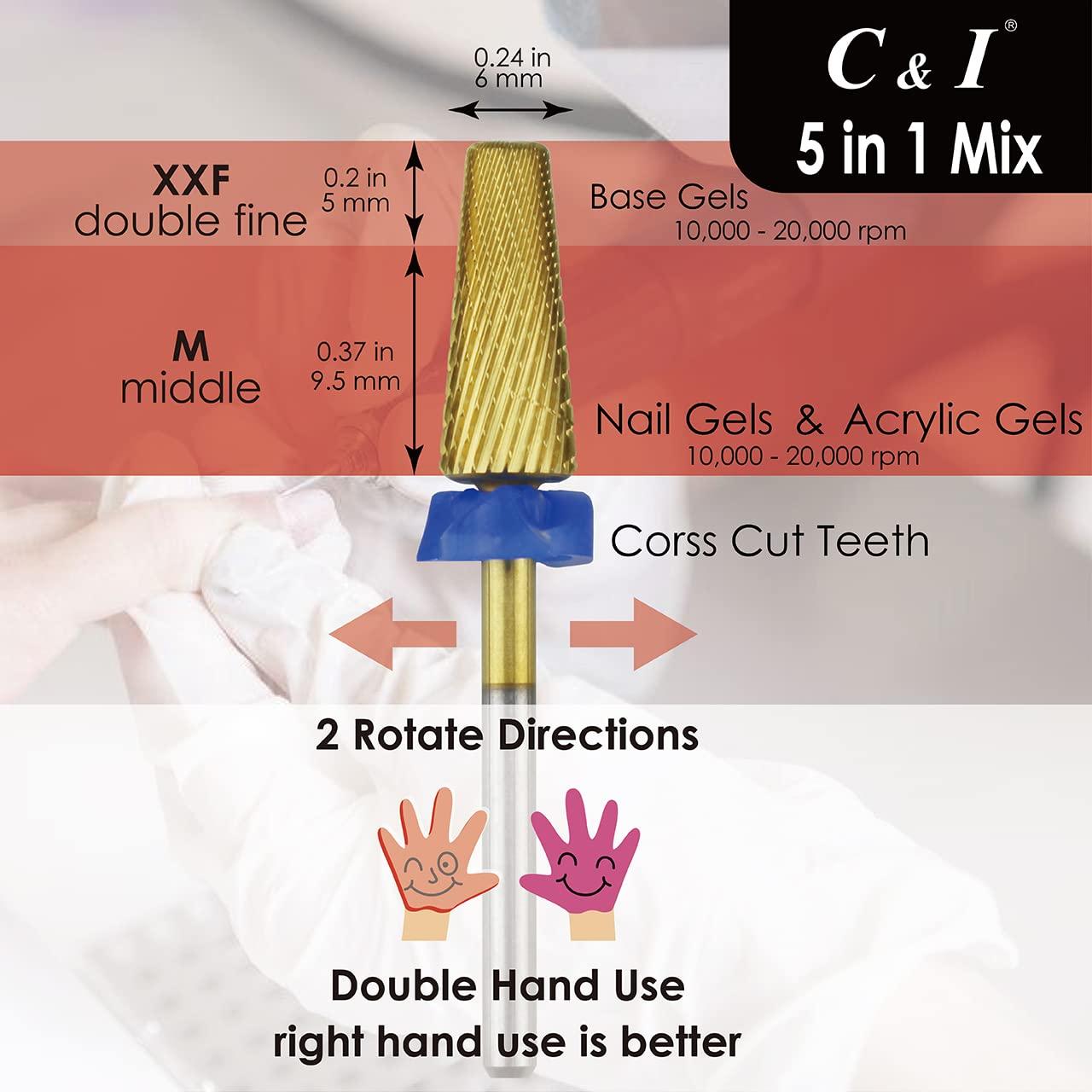 Broca de Uñas 5 en 1 C & I Profesional Carburo de Tungsteno