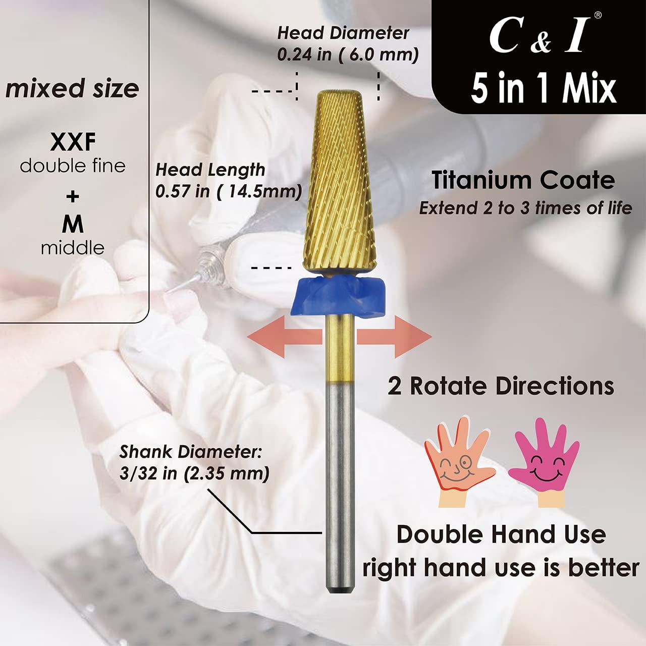 Broca de Uñas 5 en 1 C & I Profesional Carburo de Tungsteno