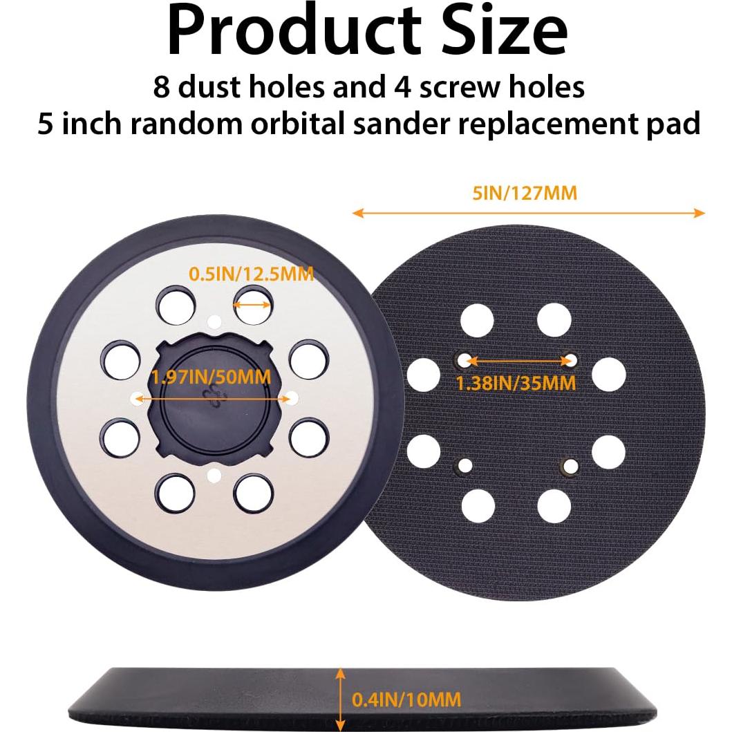 Pad de Lijadora Orbital DeWalt 5" con Gancho y Bucle