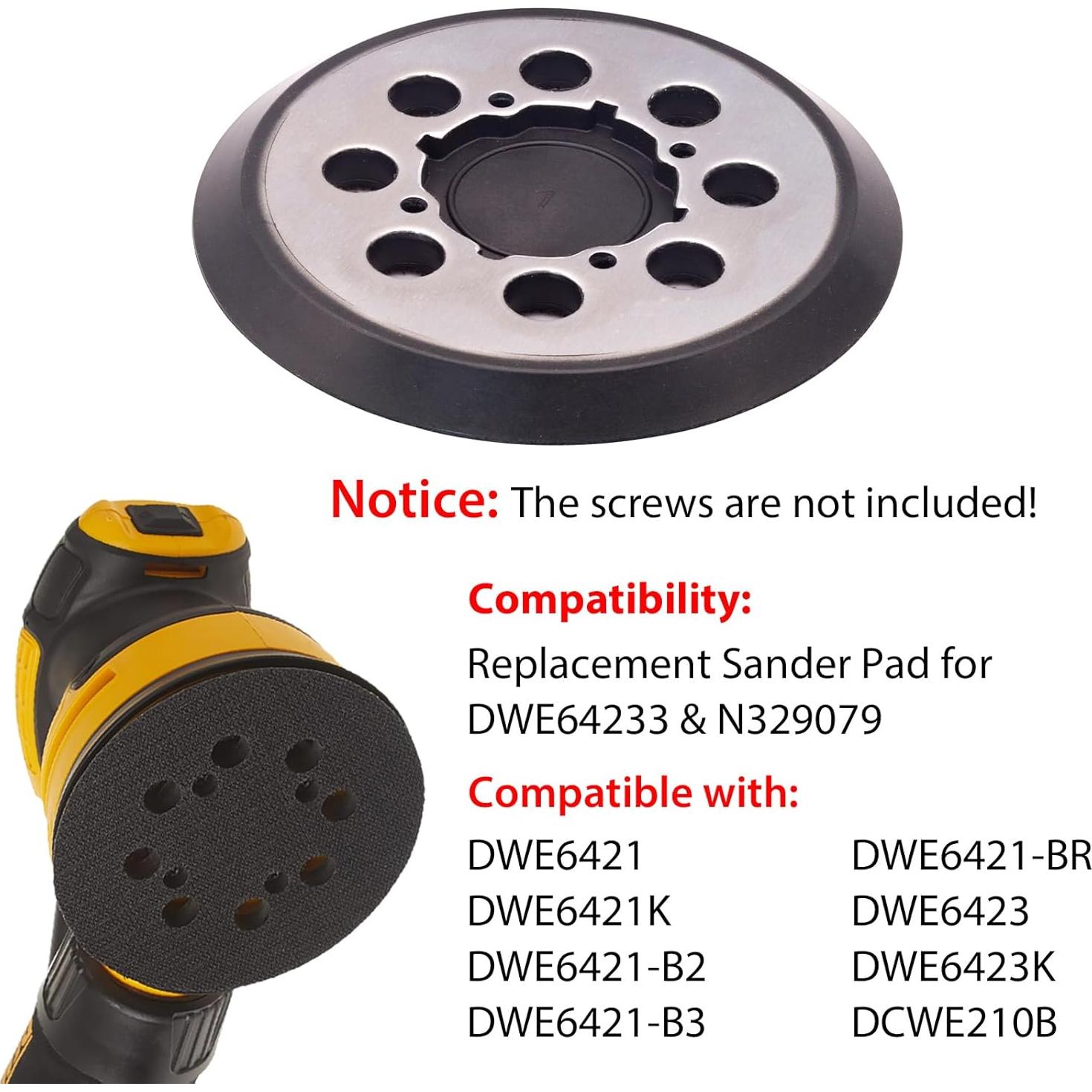 Pad de Lijadora Orbital DeWalt 5" con Gancho y Bucle