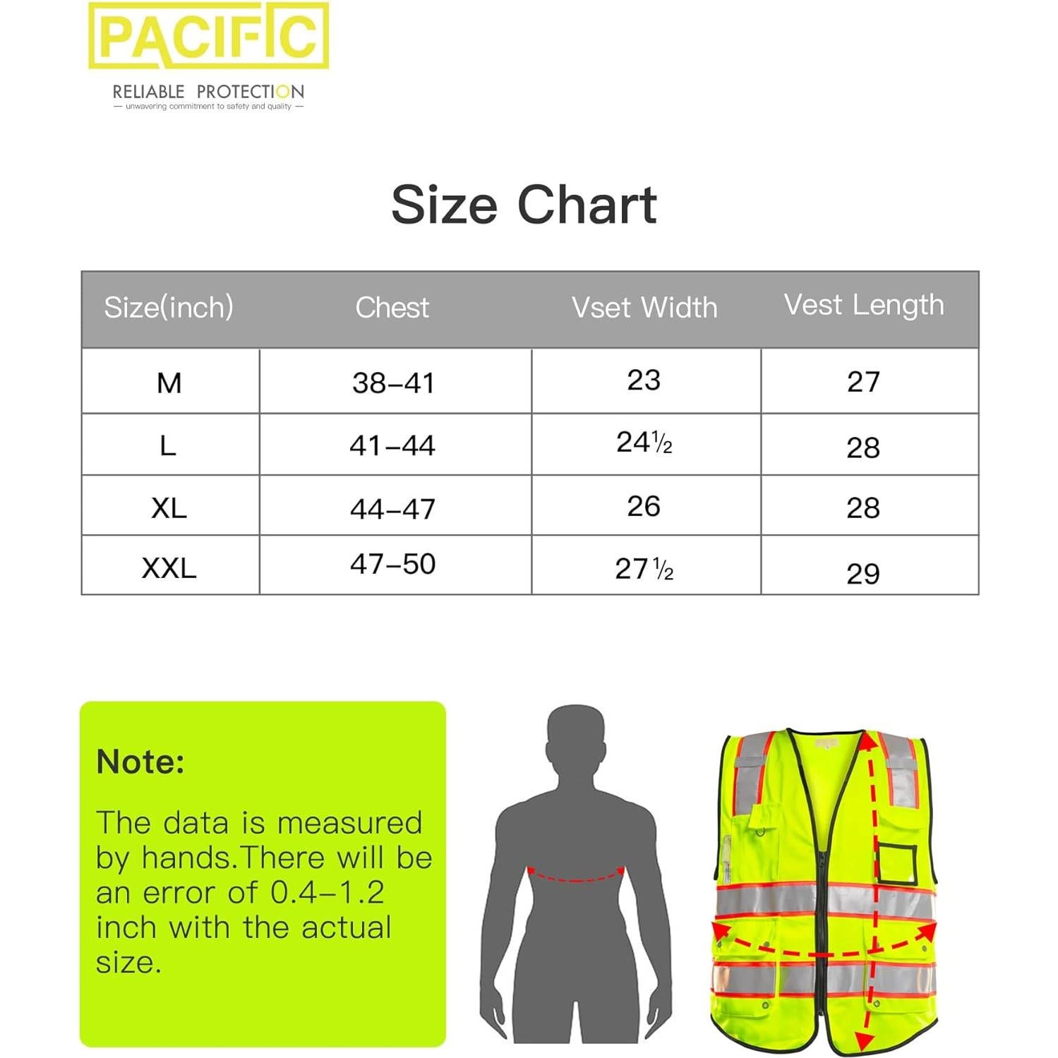 Chaleco de Seguridad PACIFIC PCV002 Amarillo Grande 10 Bolsillos