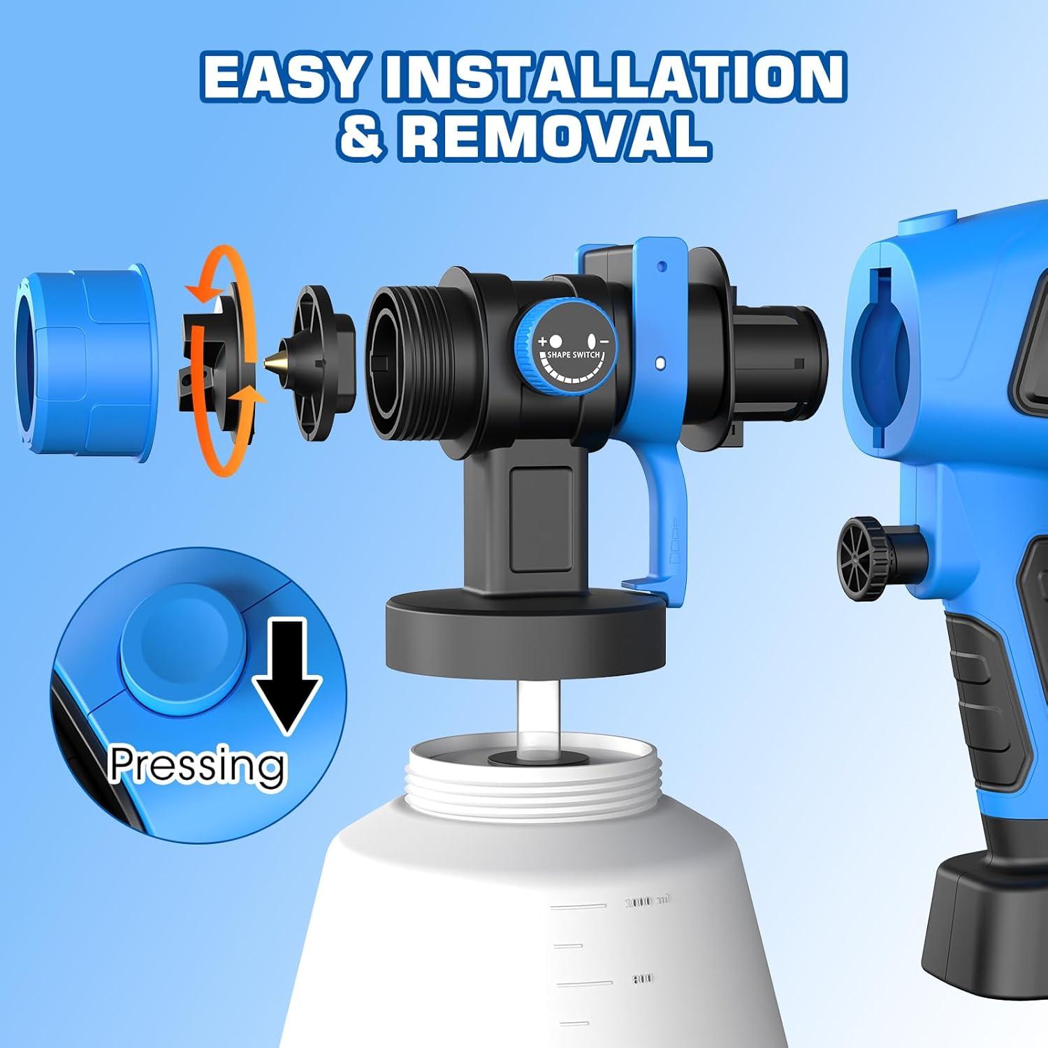 Pulverizador de Pintura Eléctrico MXMZHXU 700W 1000ml 5 Boquillas