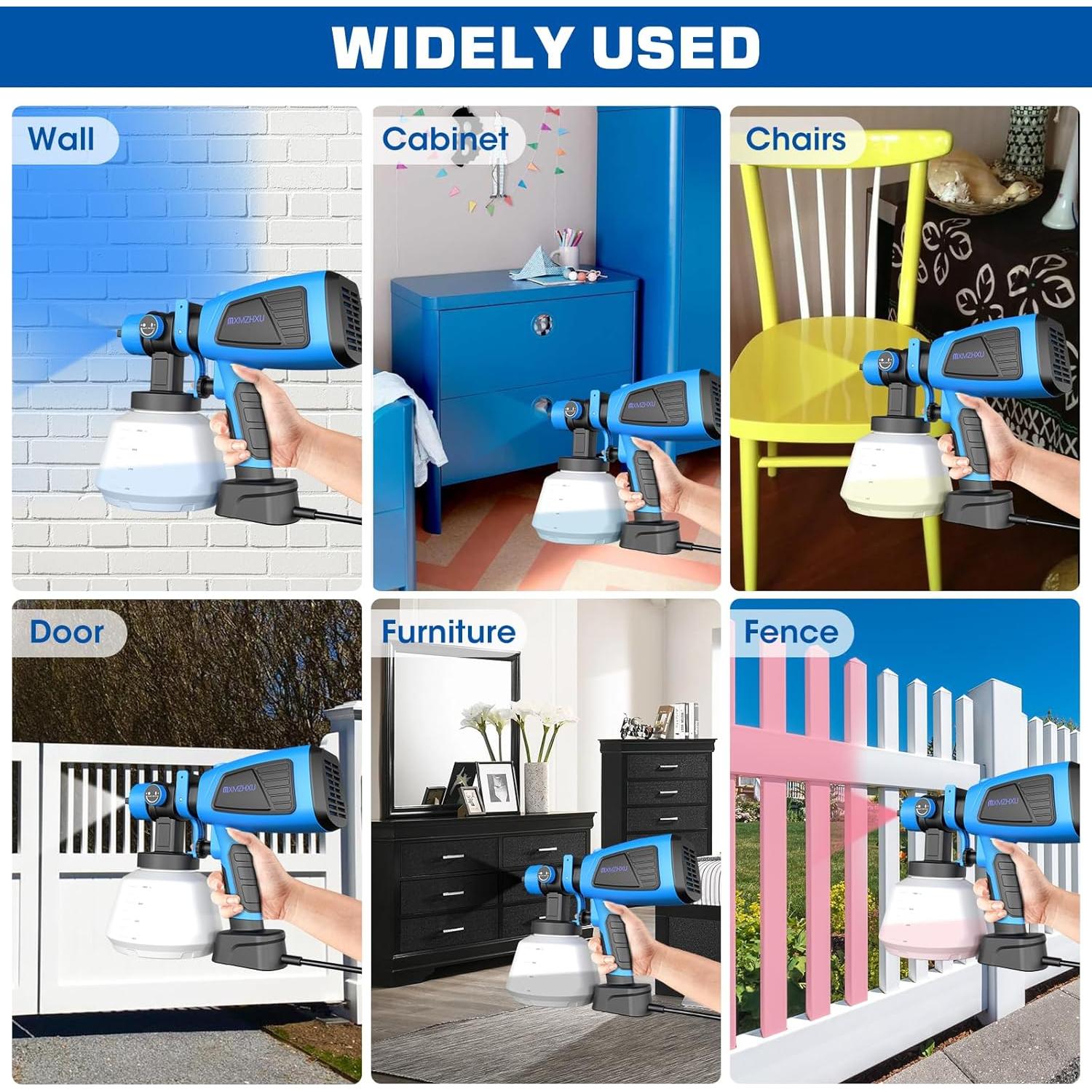 Pulverizador de Pintura Eléctrico MXMZHXU 700W 1000ml 5 Boquillas