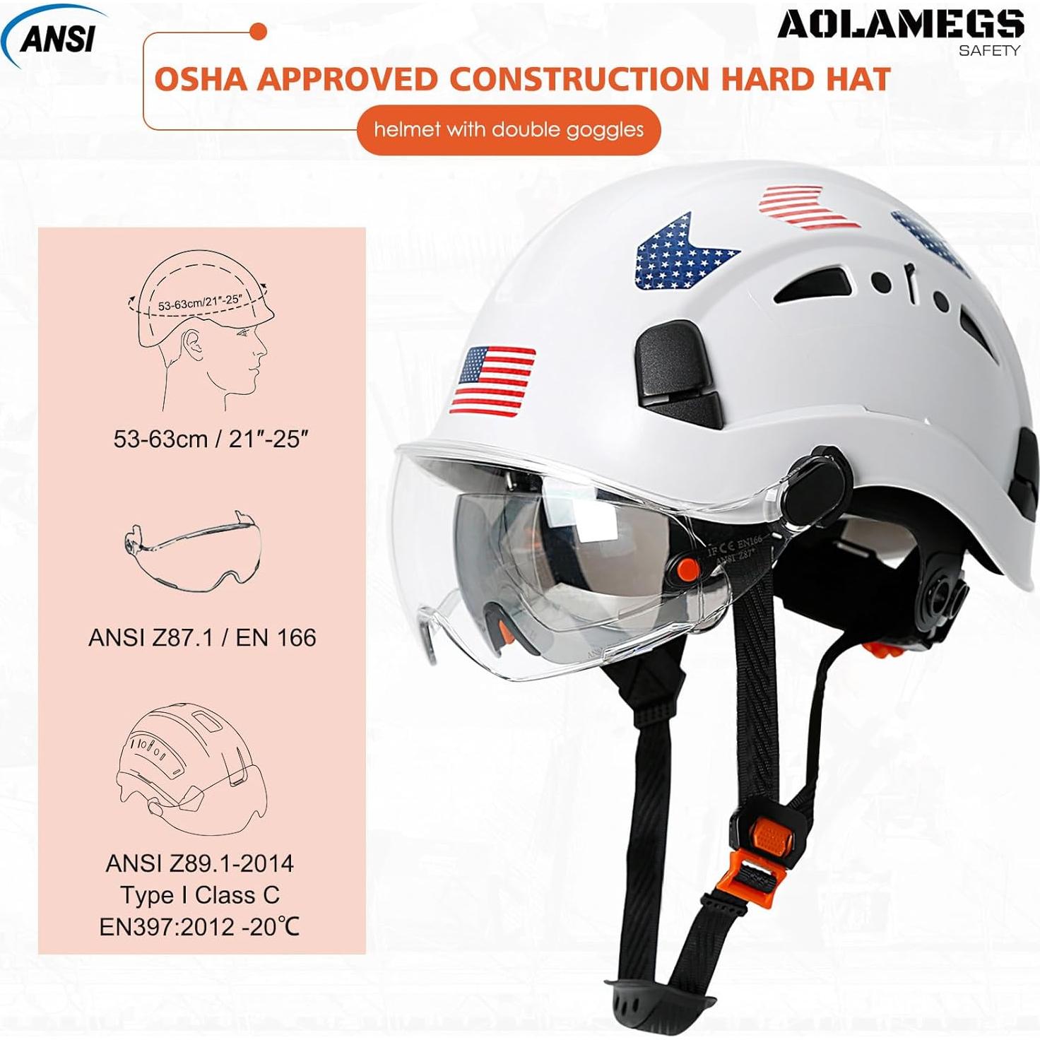 Casco de Seguridad Aolamegs con Doble Visor y Ventilación