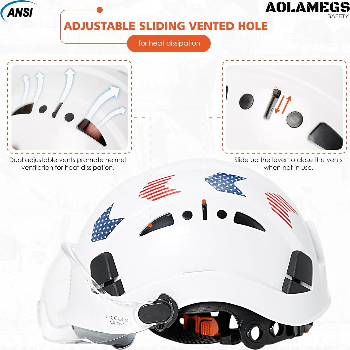 Casco de Seguridad Aolamegs con Doble Visor y Ventilación