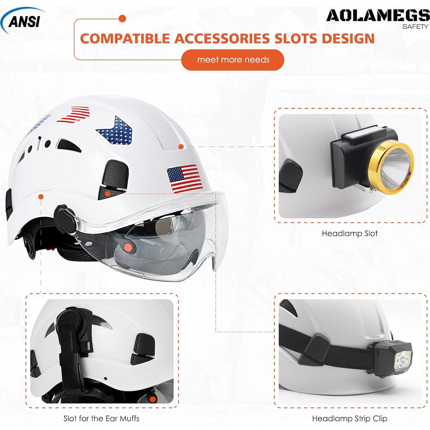 Casco de Seguridad Aolamegs con Doble Visor y Ventilación