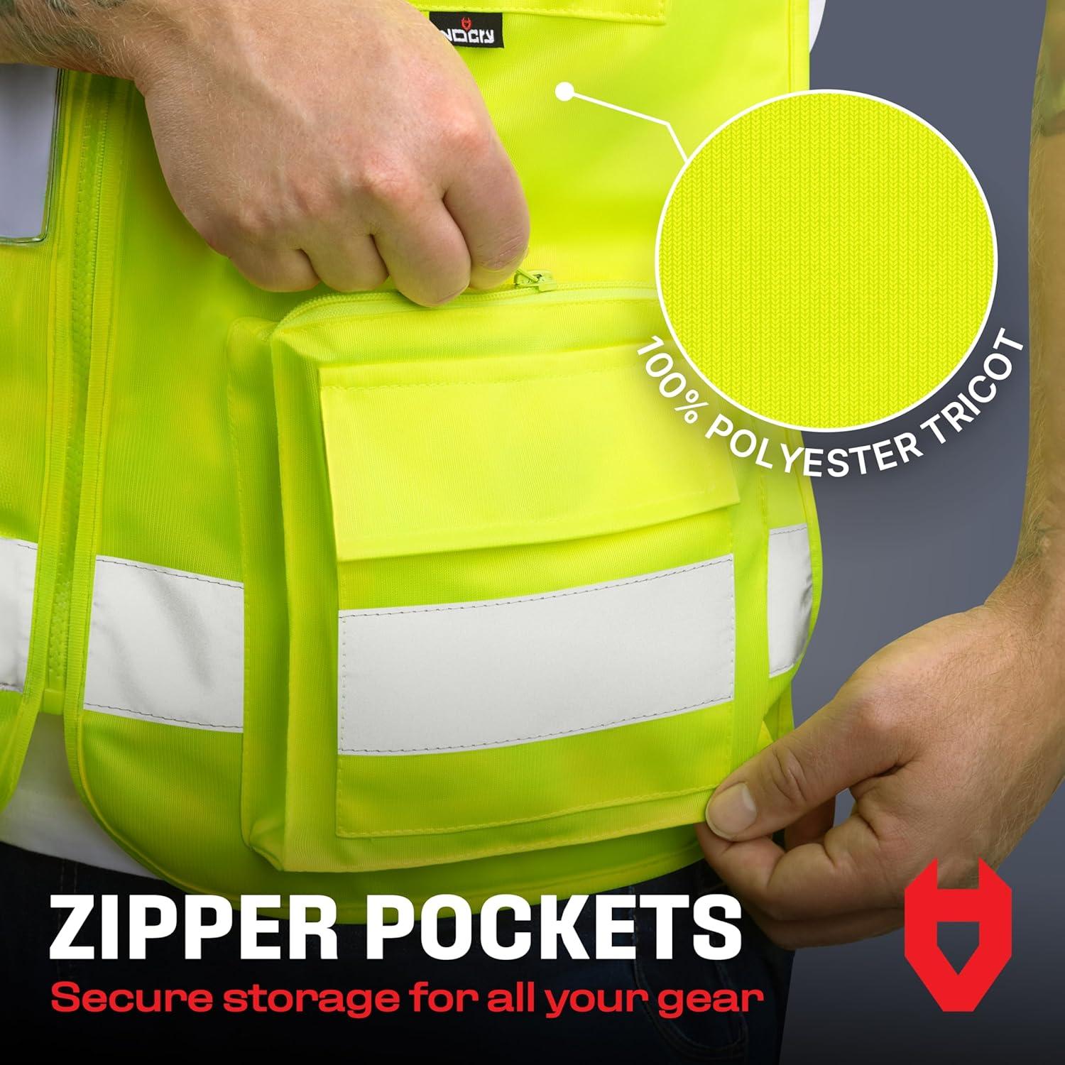 Chaleco de Seguridad NoCry Premium Amarillo Grande Reflectante