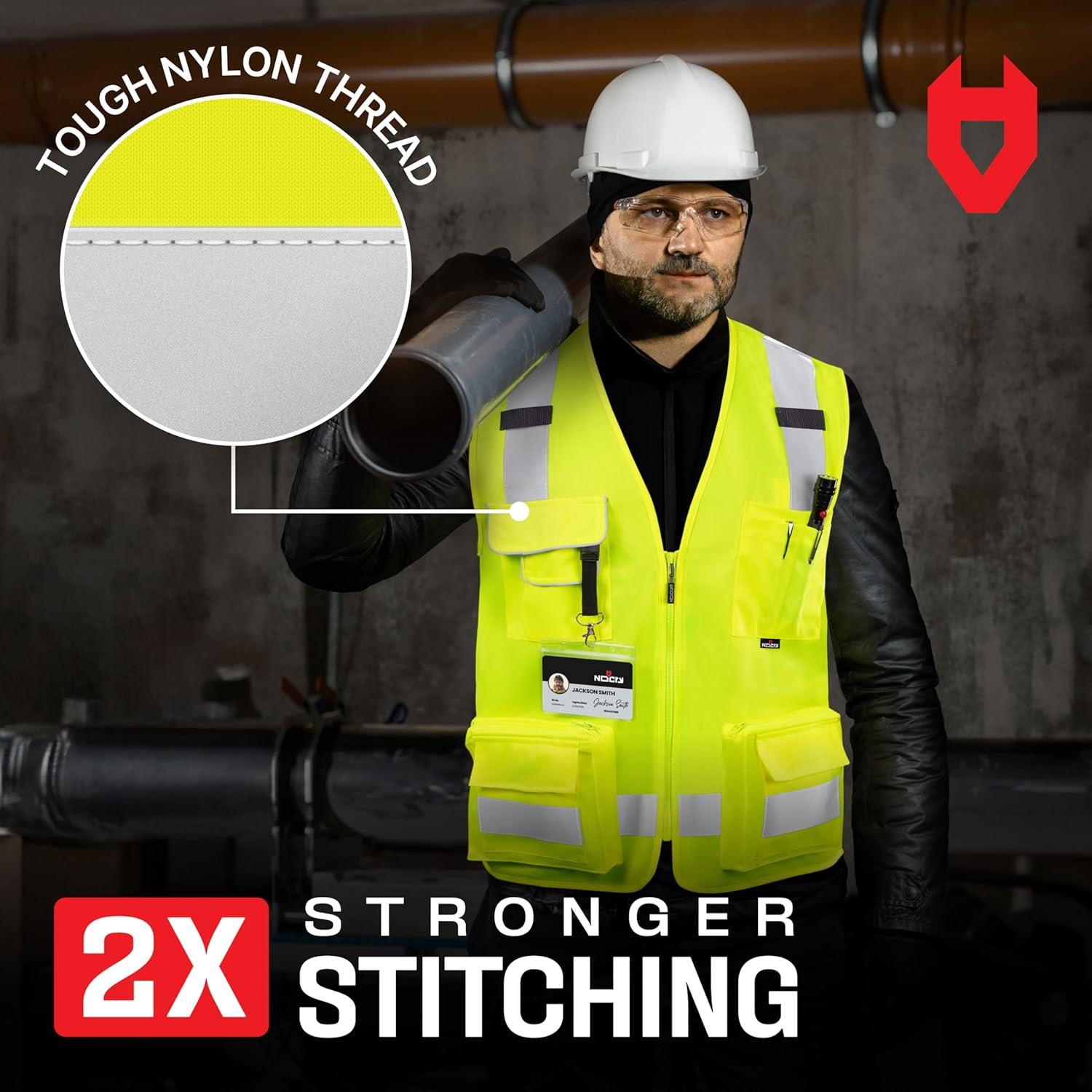 Chaleco de Seguridad NoCry Premium Amarillo Grande Reflectante