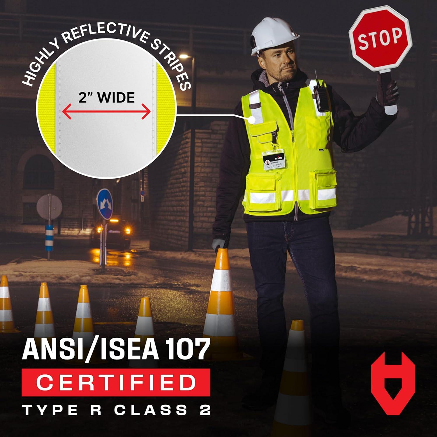 Chaleco de Seguridad NoCry Premium Amarillo Grande Reflectante