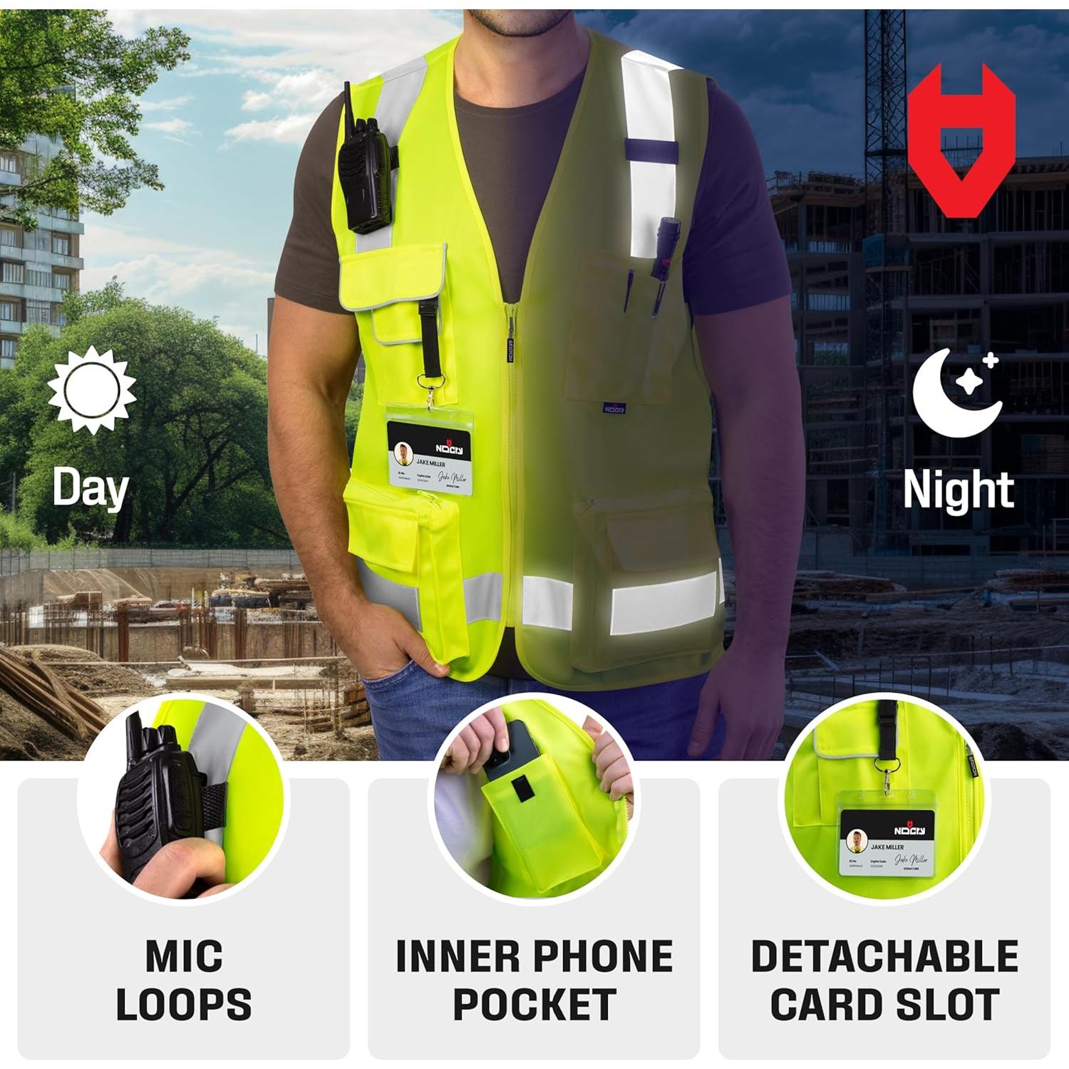 Chaleco de Seguridad NoCry Premium Amarillo Grande Reflectante