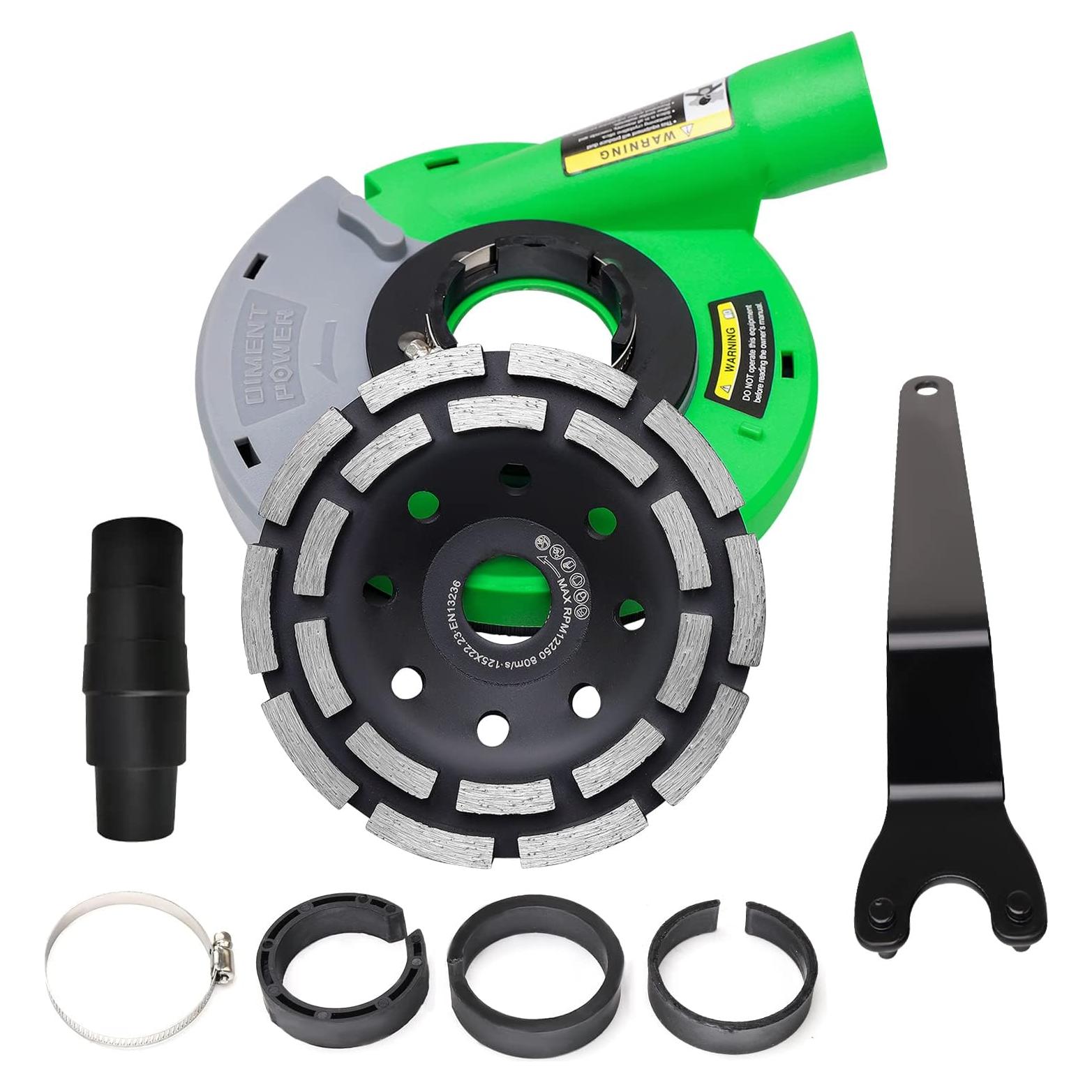 Diment Power Grinding Dust Shroud for Angle grinder 4 1/2-Inch / 5-Inch, Diamond Grinding Cup Wheel 5-Inch