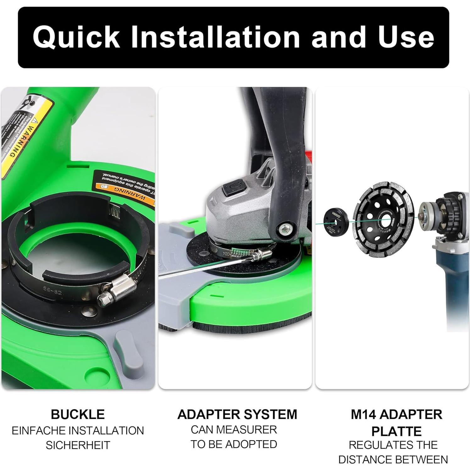 Diment Power Grinding Dust Shroud for Angle grinder 4 1/2-Inch / 5-Inch, Diamond Grinding Cup Wheel 5-Inch