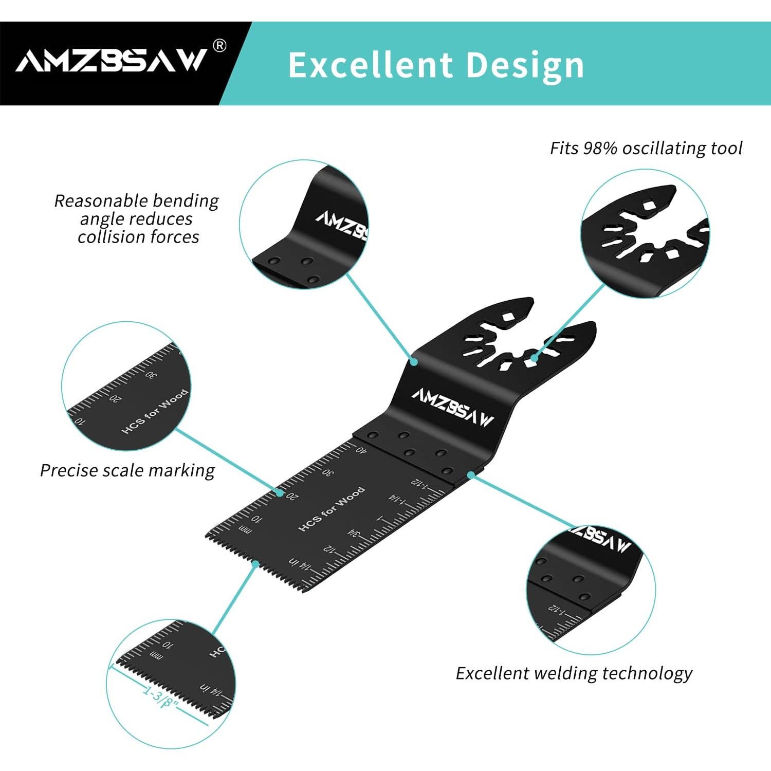 Kit de 200 Hojas de Multiherramienta AMZBSAW - Titanio y Acero