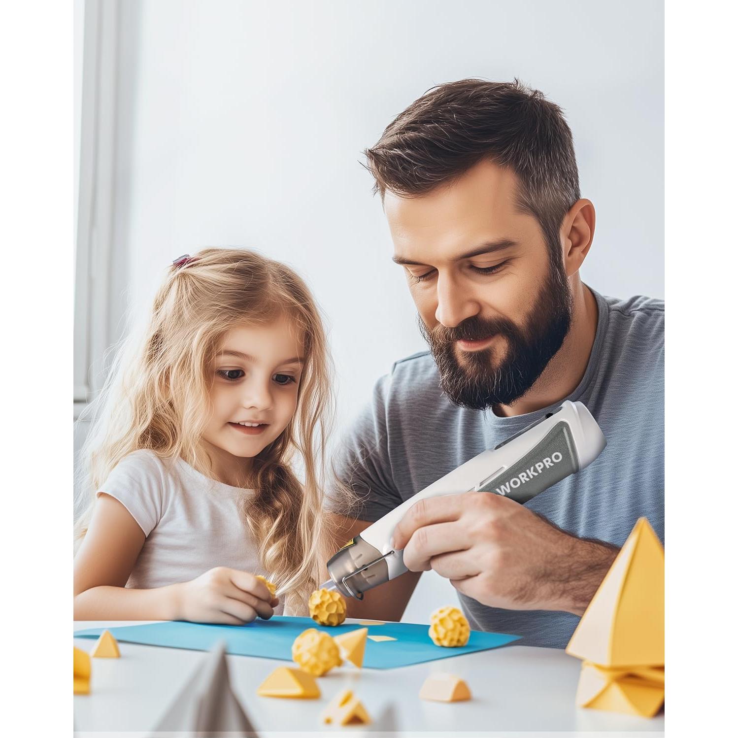 Pistola de Calor Mini Inalámbrica WORKPRO 7.2V 360°C