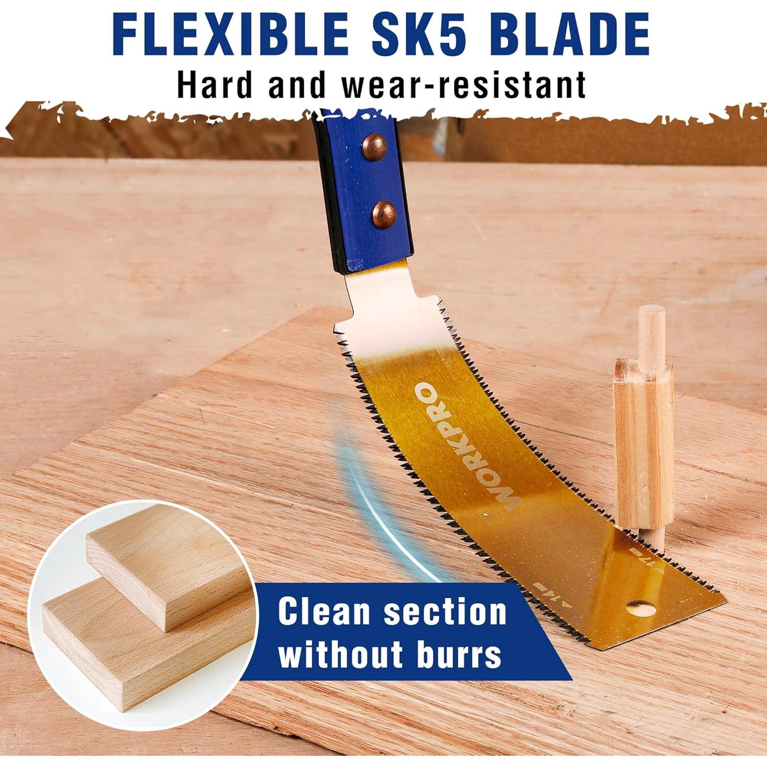 Sierra de Tirar Japonesa WORKPRO 15 cm Doble Filo SK5