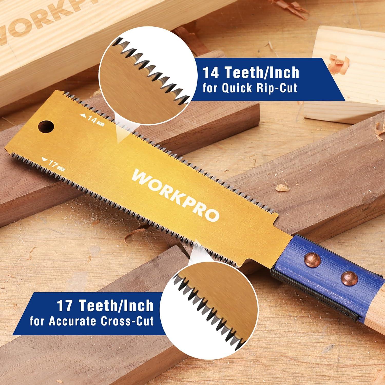 Sierra de Tirar Japonesa WORKPRO 15 cm Doble Filo SK5