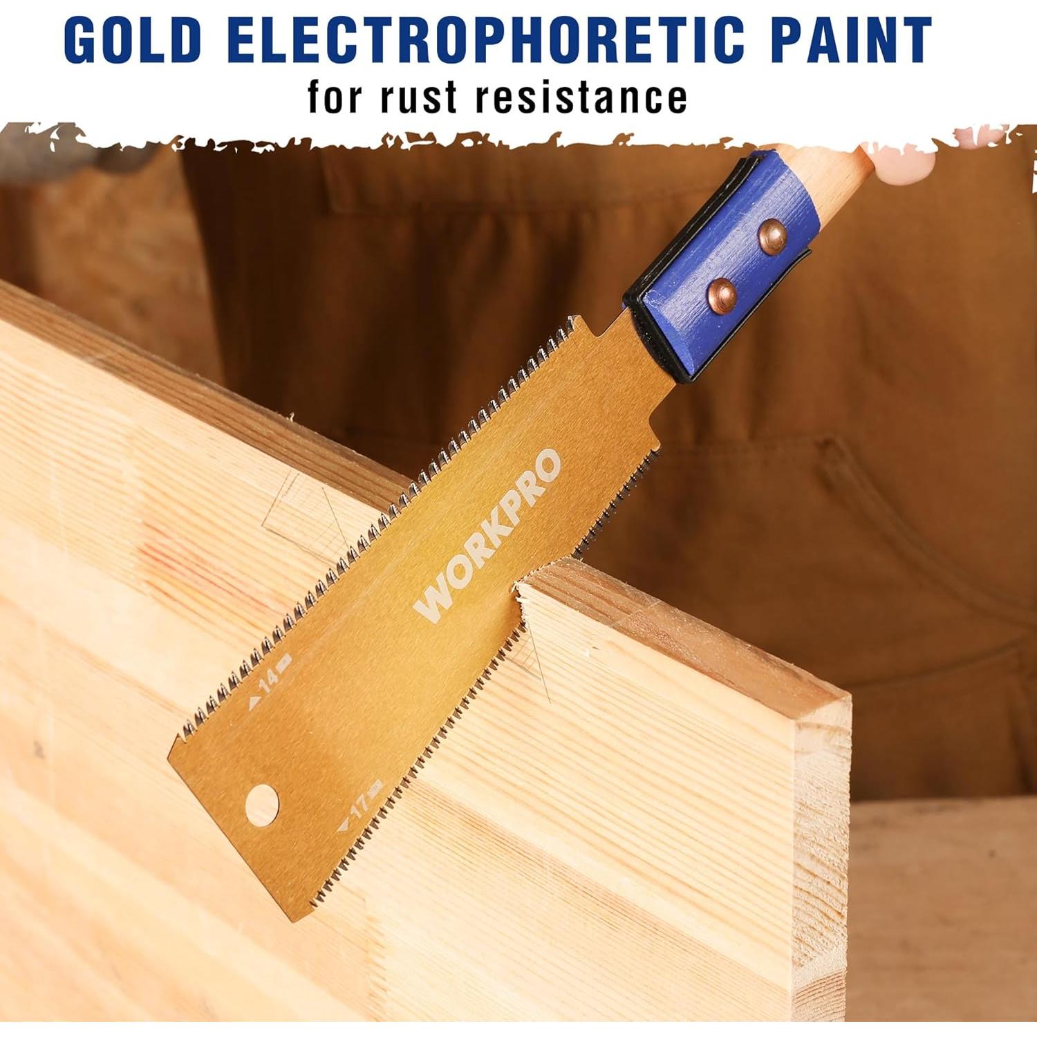 Sierra de Tirar Japonesa WORKPRO 15 cm Doble Filo SK5