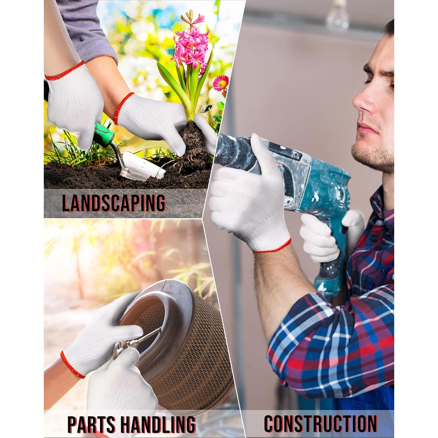 Guantes de Trabajo SATINIOR 36 Pares Algodón Unisex