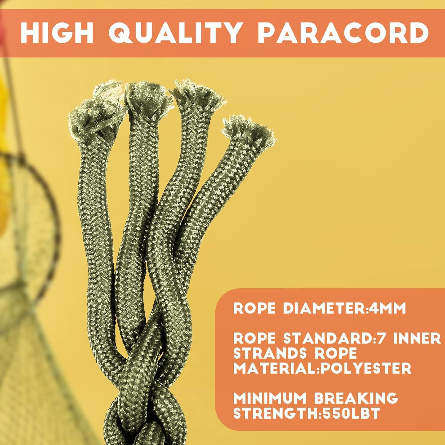 Cuerdas Paracord Frienda 2 Piezas Verde Militar 550 Resistencia