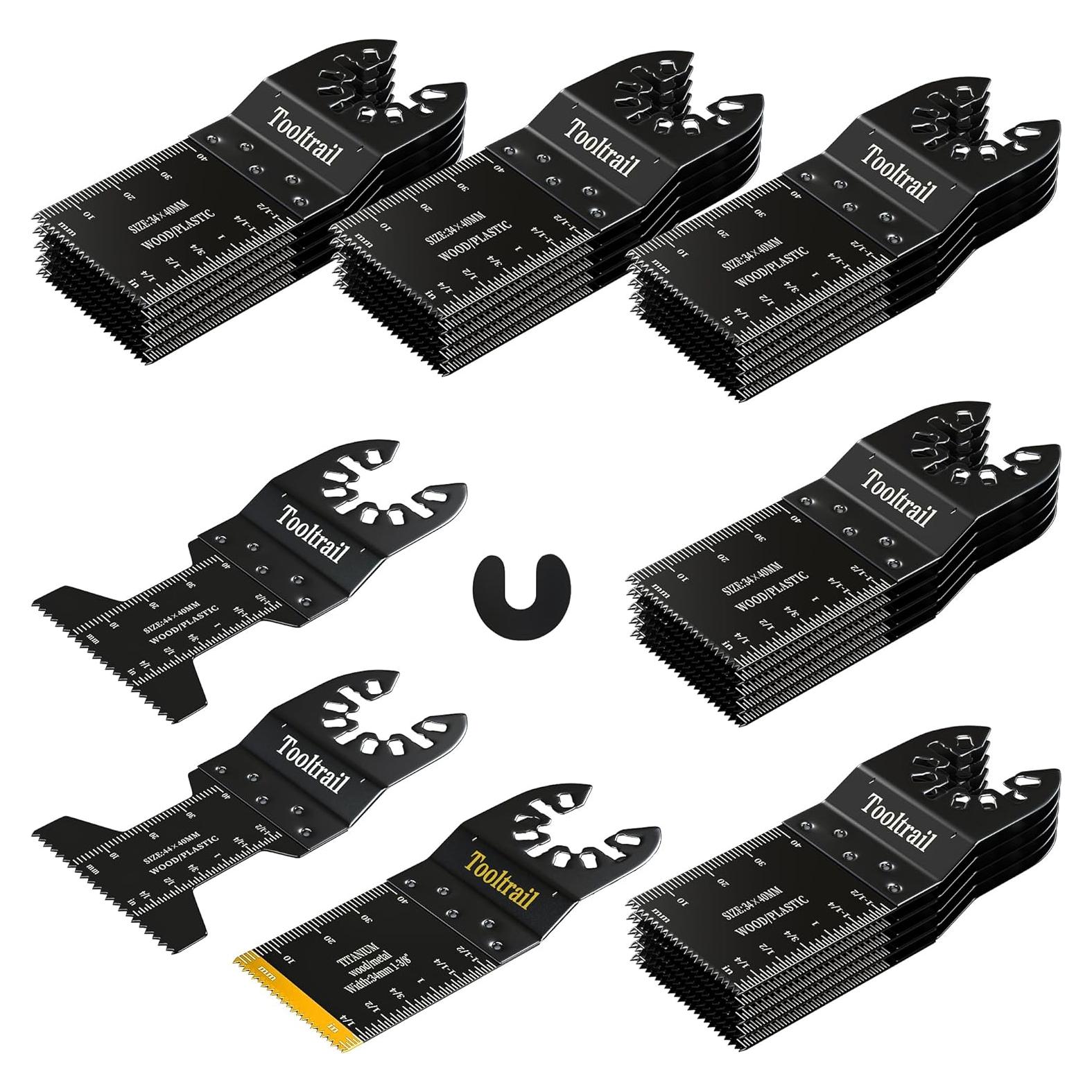 Kit de 28 Hojas Oscilantes Tooltrail para Madera y Metal