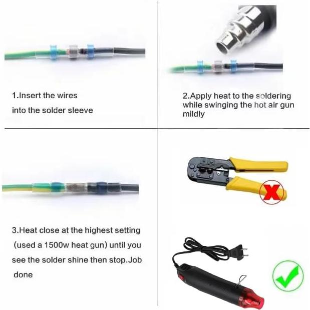 Kit 250 Conectores de Cable Impermeables Daevkaema con Pistola de Calor