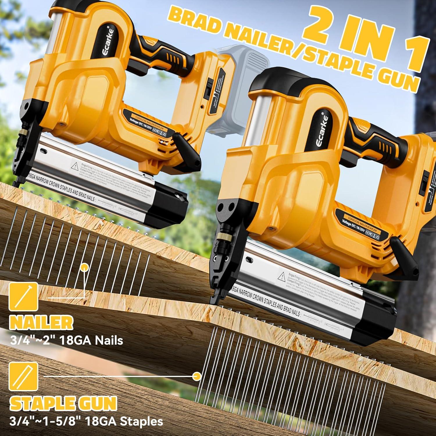 Clavadora de Brad Ecarke 2 en 1 para Batería Dewalt 20V