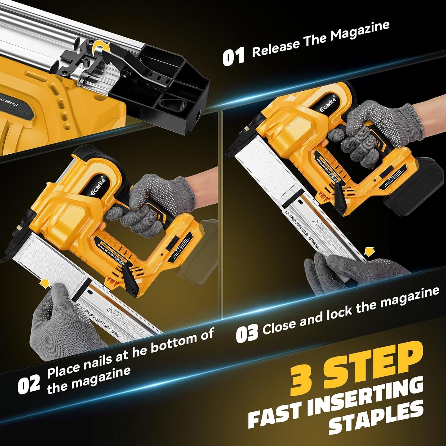 Clavadora de Brad Ecarke 2 en 1 para Batería Dewalt 20V