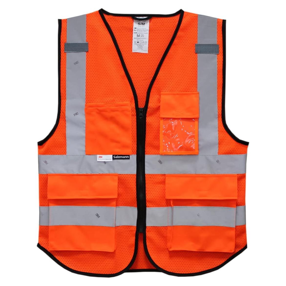Chaleco Reflectante Salzmann Malla Naranja Multi-Bolsillo