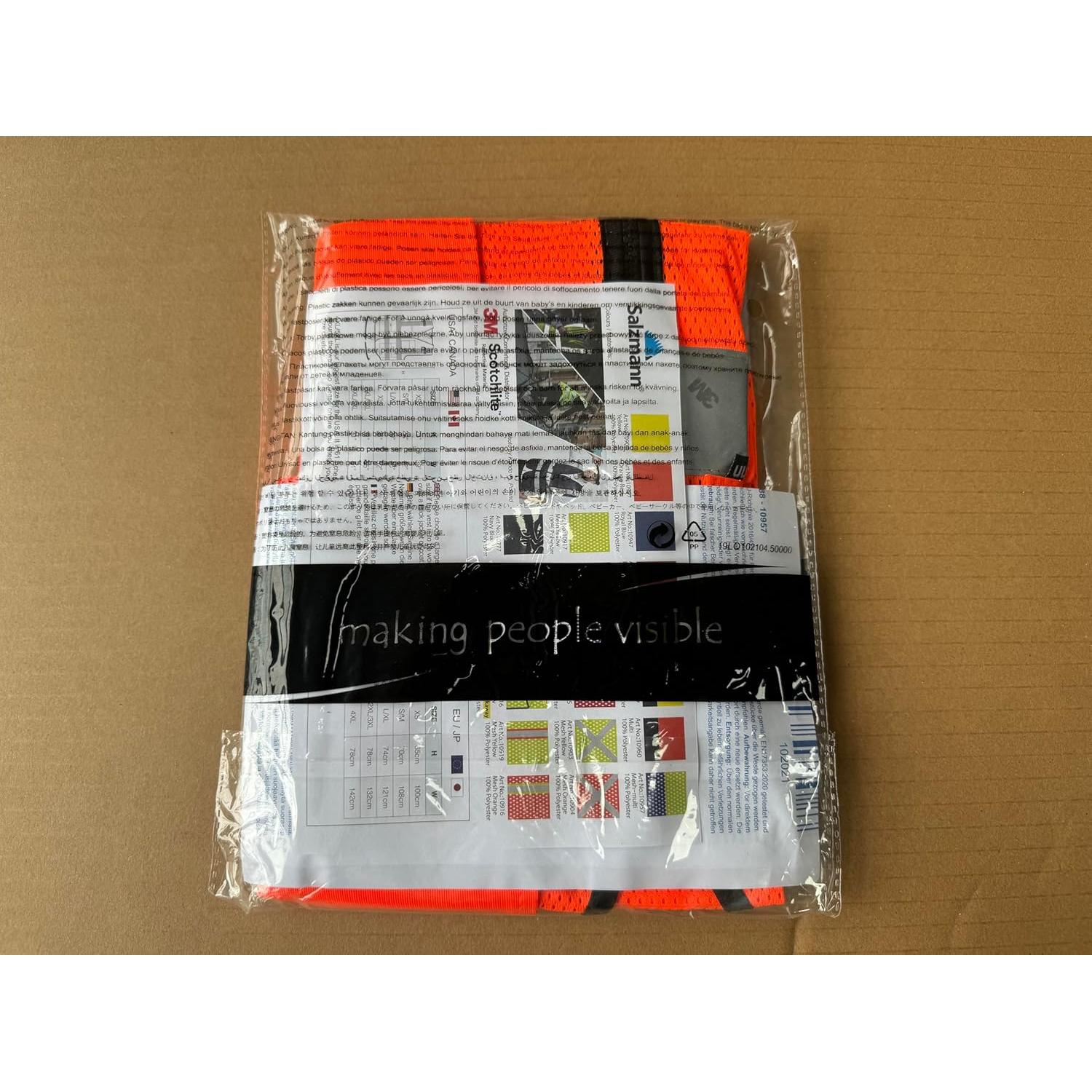 Chaleco Reflectante Salzmann Malla Naranja Multi-Bolsillo