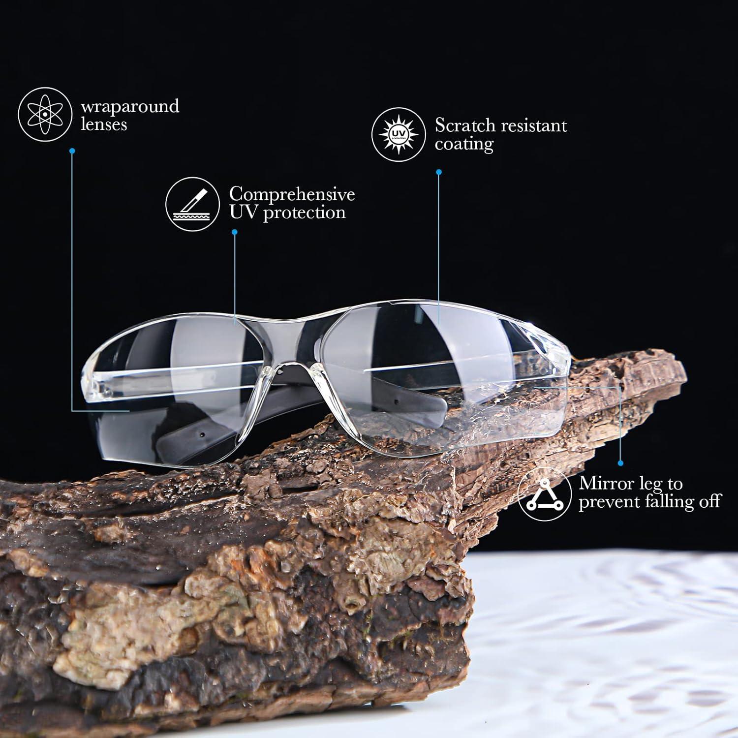 Gafas de Seguridad Queekay 12 Piezas UV Antirrayaduras