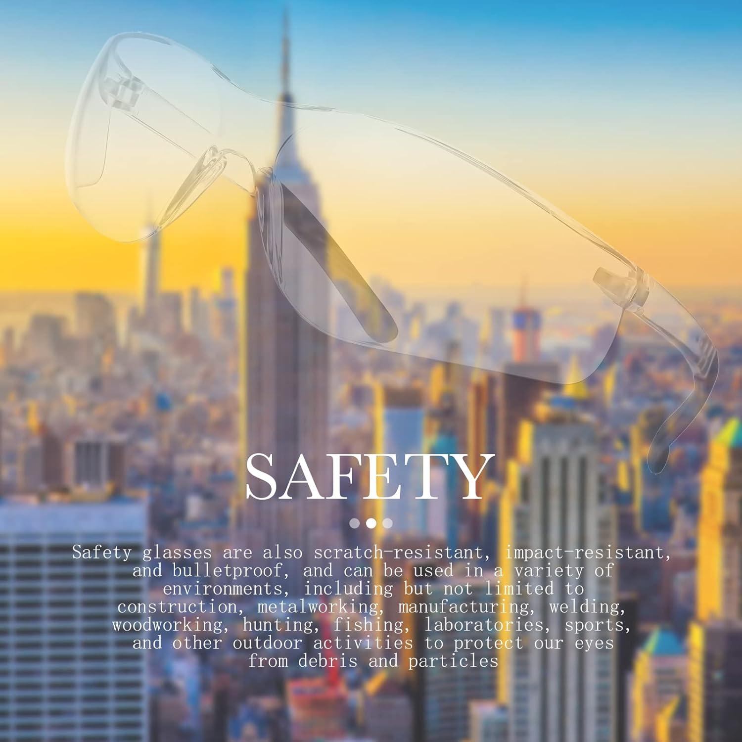 Gafas de Seguridad Queekay 12 Piezas UV Antirrayaduras