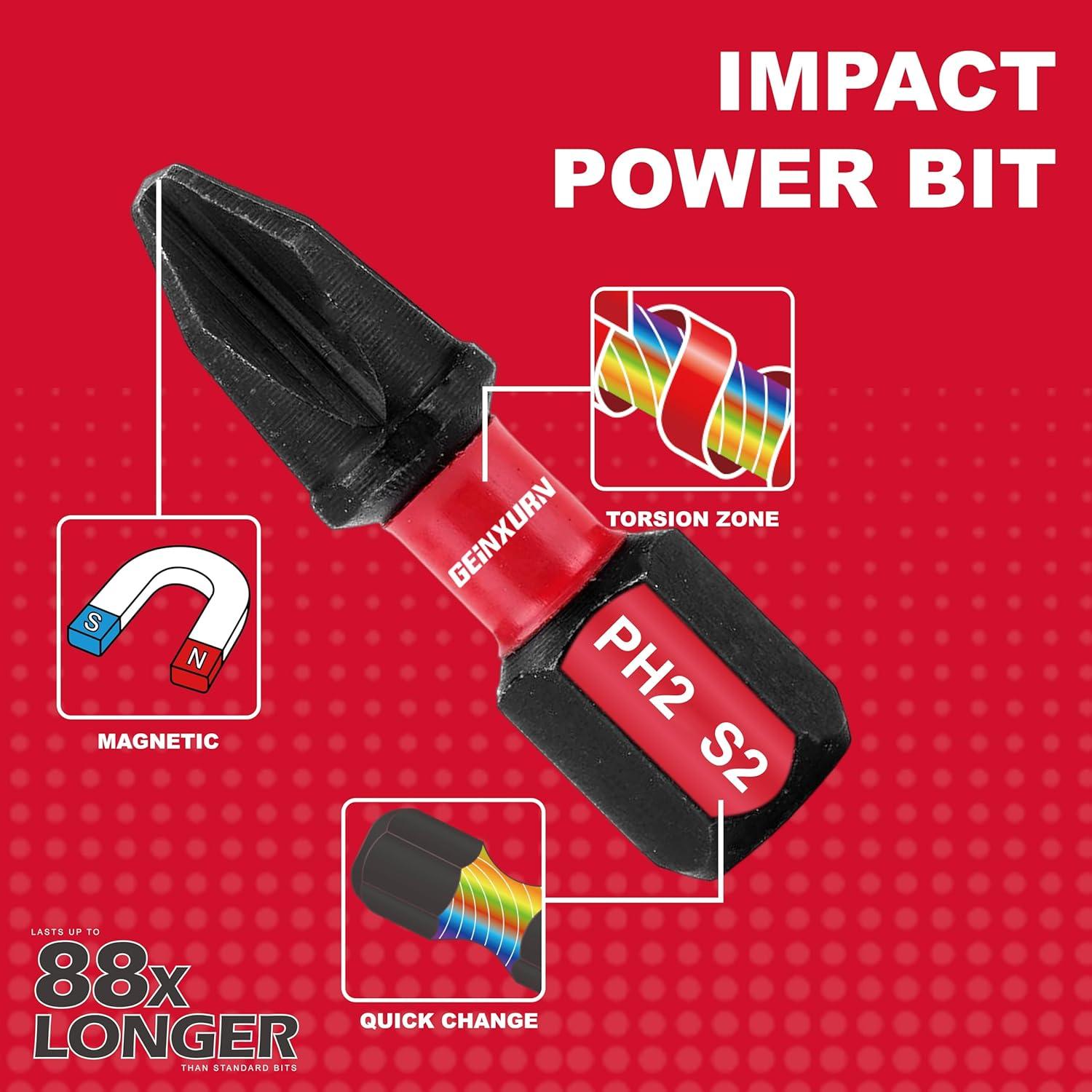 Juego de Bits de Destornillador GEINXURN 22 Piezas S2 con Soporte