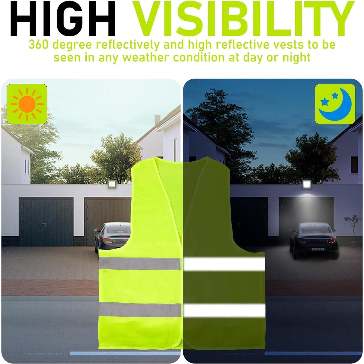 Paquete de 20 Chalecos Reflectantes de Seguridad Unisex