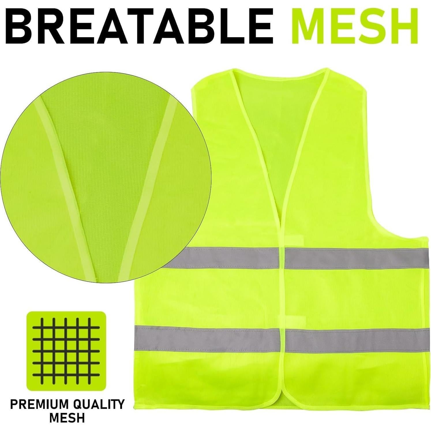 Paquete de 20 Chalecos Reflectantes de Seguridad Unisex