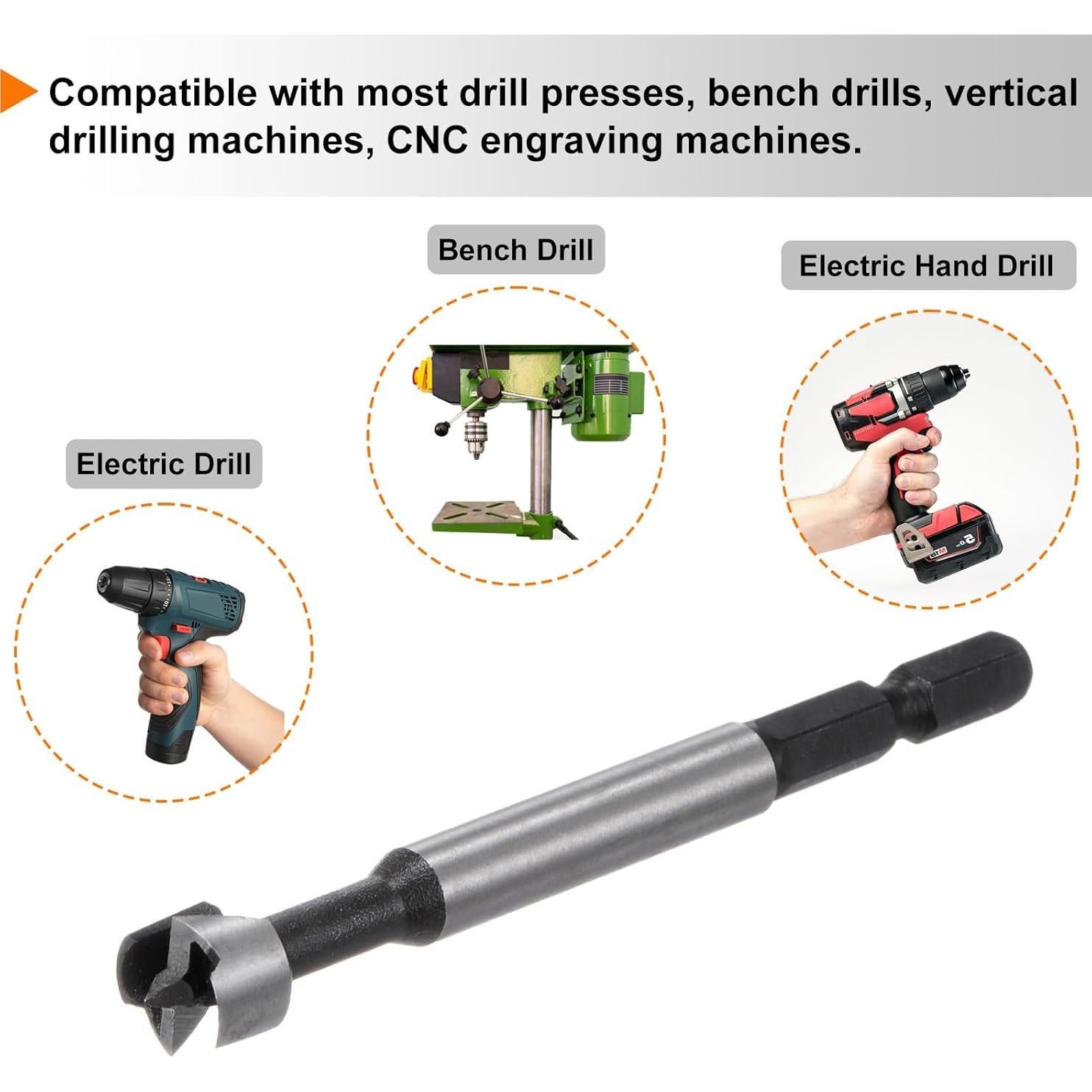 Bit de Forstner HARFINGTON 12mm Acero Carbono Multi-Diente