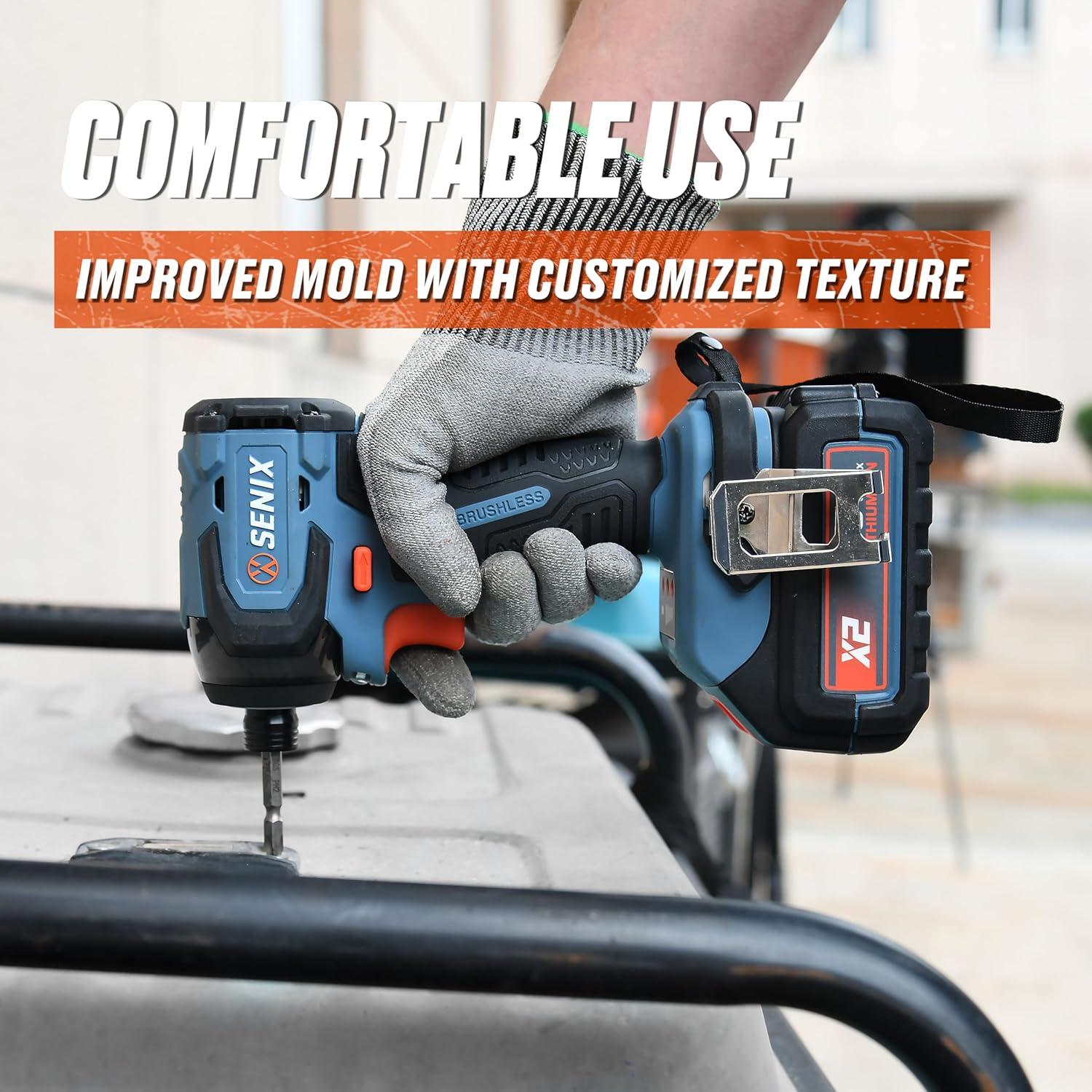 Destornillador de Impacto Inalámbrico SENIX X2 20V 130 Lb-Pie