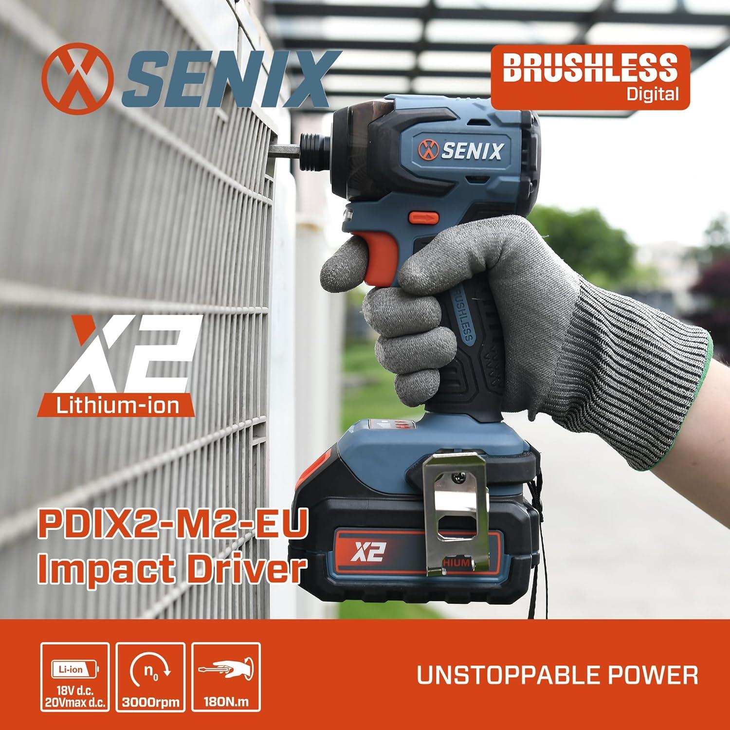 Destornillador de Impacto Inalámbrico SENIX X2 20V 130 Lb-Pie