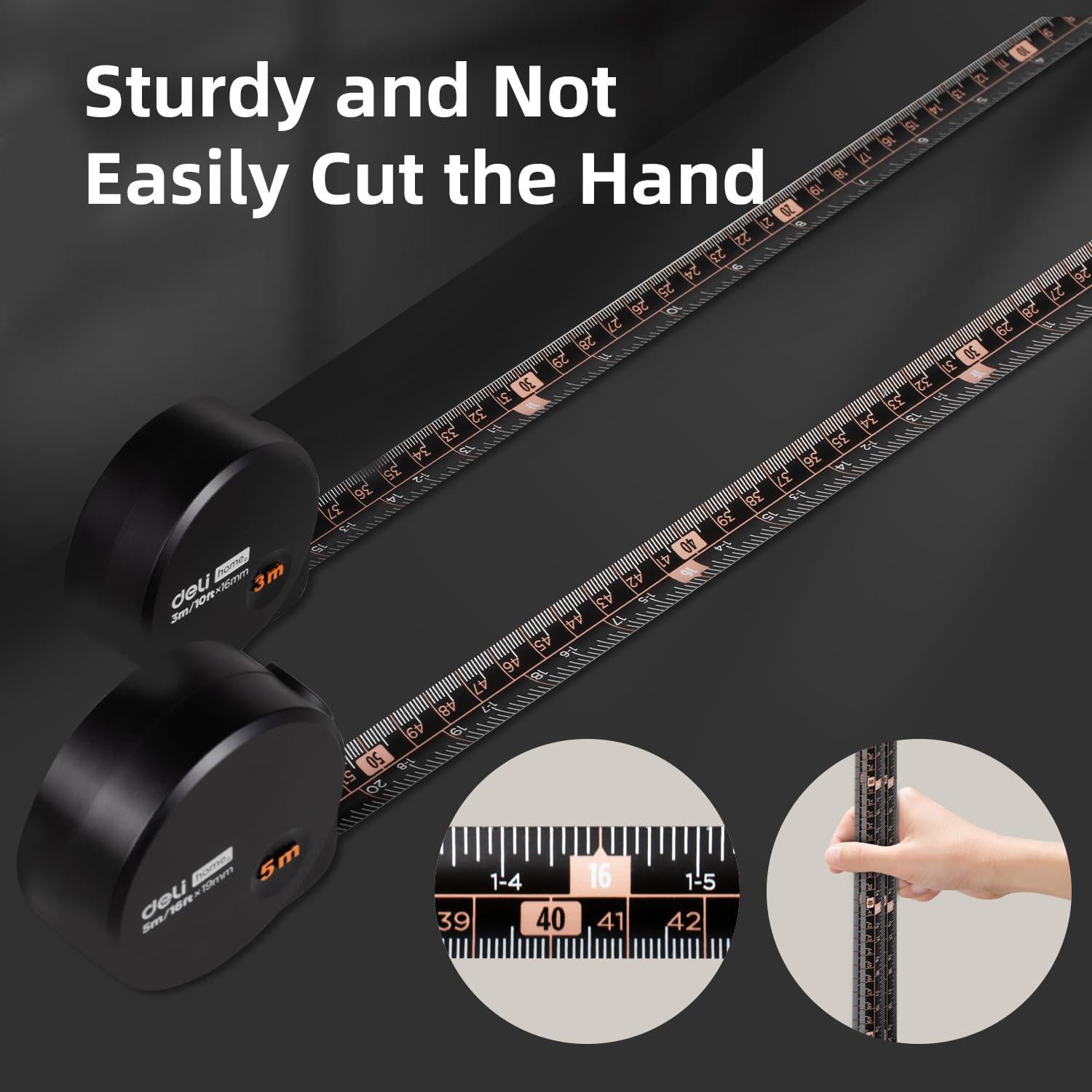 Cinta Métrica Retráctil Deli 3m Fácil Lectura Diseño Minimalista