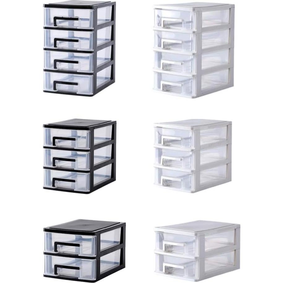 Organizador de Almacenamiento STOBOK con 2 Cajones Plástico Negro