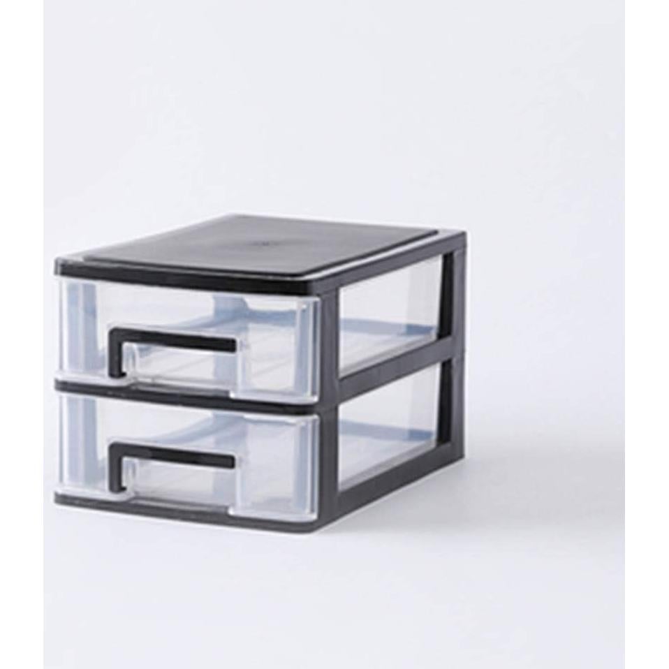 Organizador de Almacenamiento STOBOK con 2 Cajones Plástico Negro