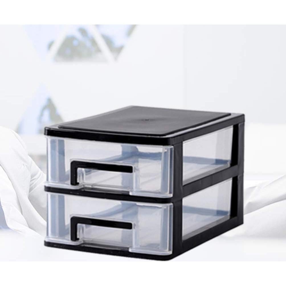 Organizador de Almacenamiento STOBOK con 2 Cajones Plástico Negro