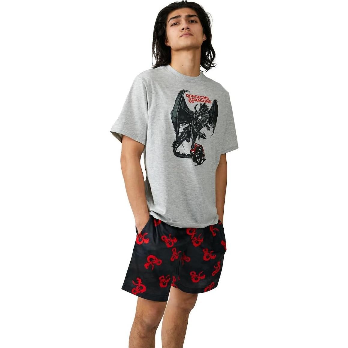 Conjunto de Pijama para Hombre Bioworld D&D 2 Piezas Camiseta y Pantalones Cortos