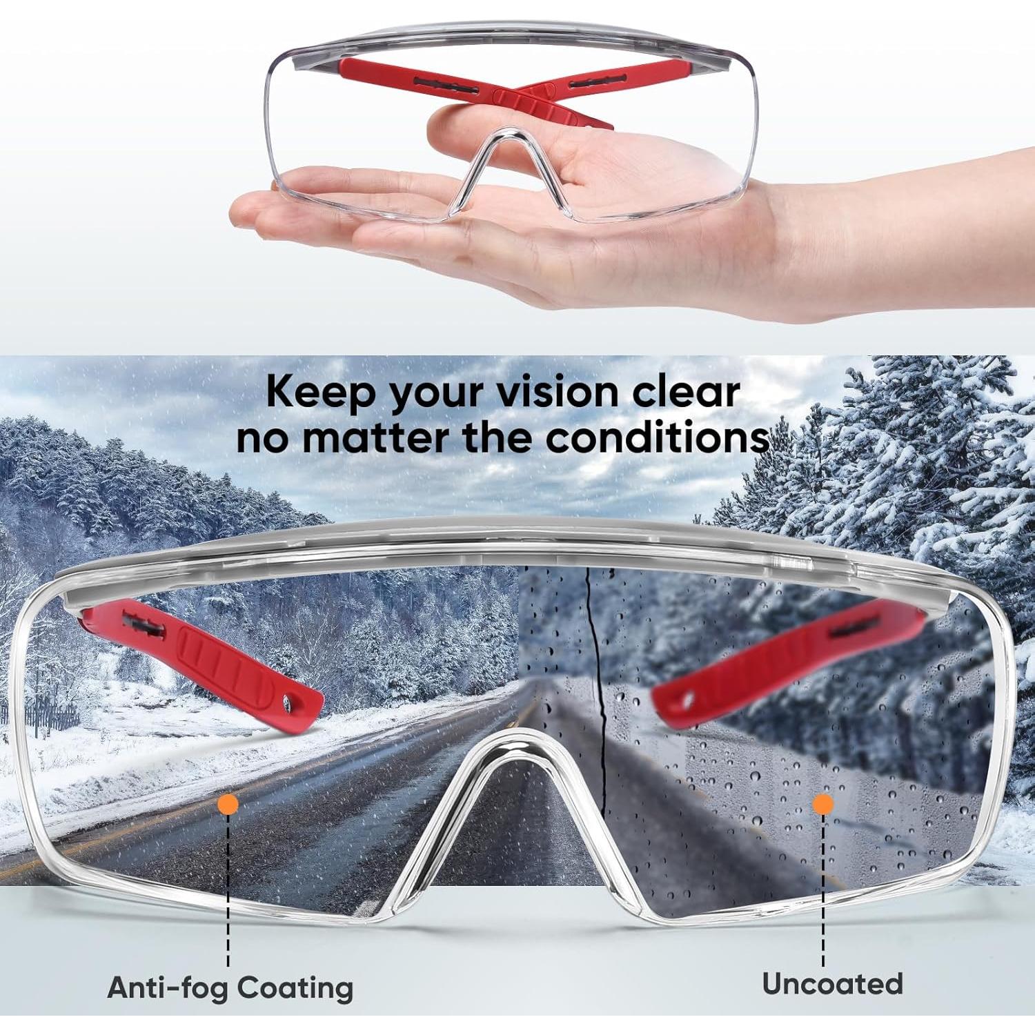 Gafas de Seguridad sobre Gafas Lente Clara TR90 Ajustables