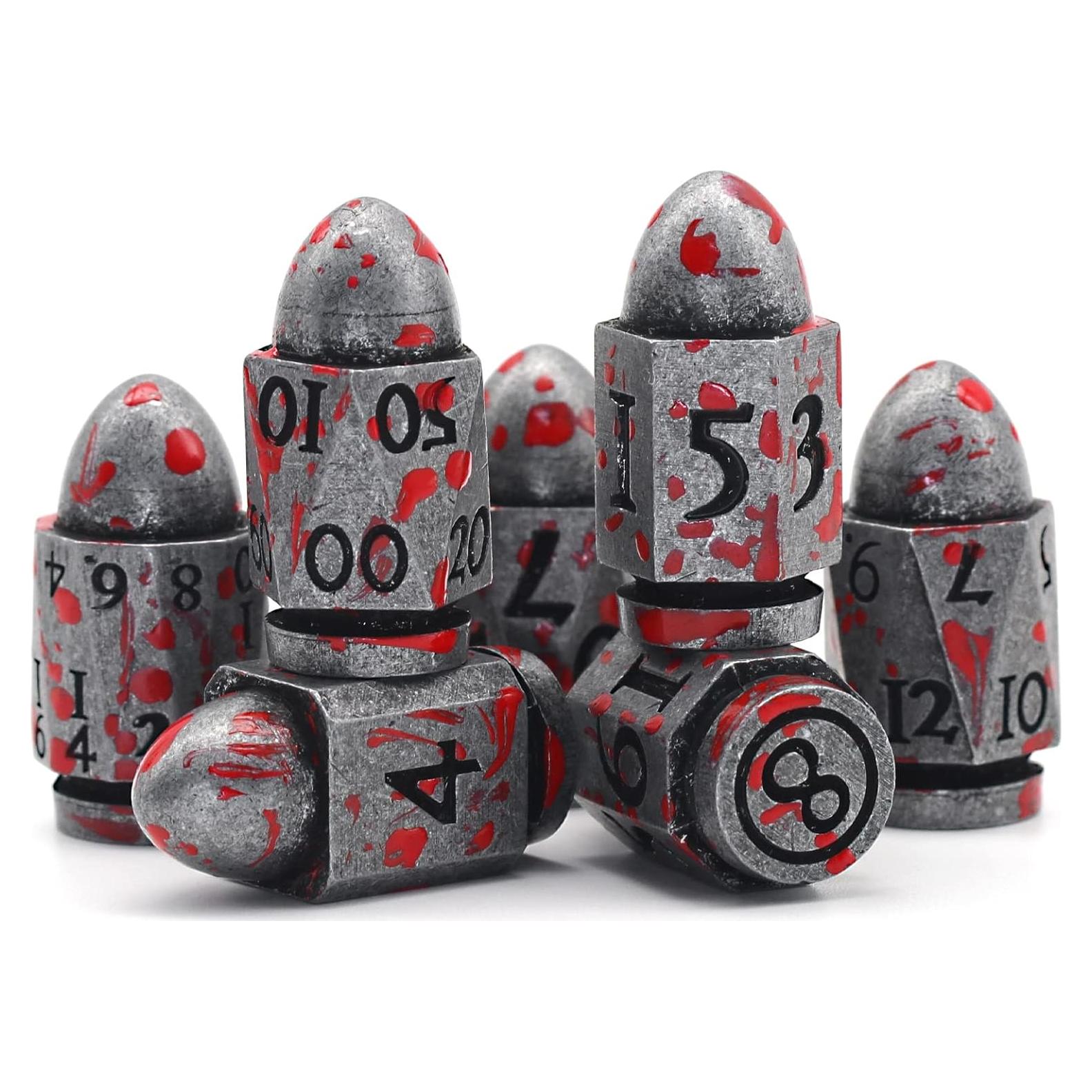 Juego de Dados DND HNCCESG Metal Bullet 7 Piezas
