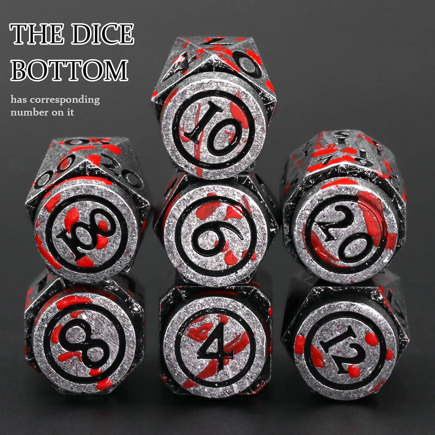 Juego de Dados DND HNCCESG Metal Bullet 7 Piezas