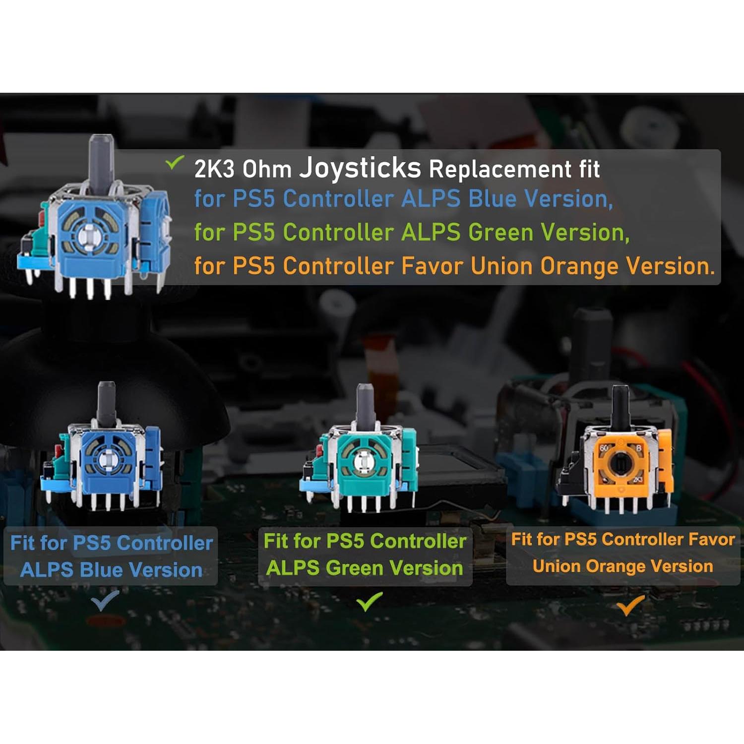 4 Joysticks Analógicos 3D Reemplazo para Controlador PS5 IKPEK