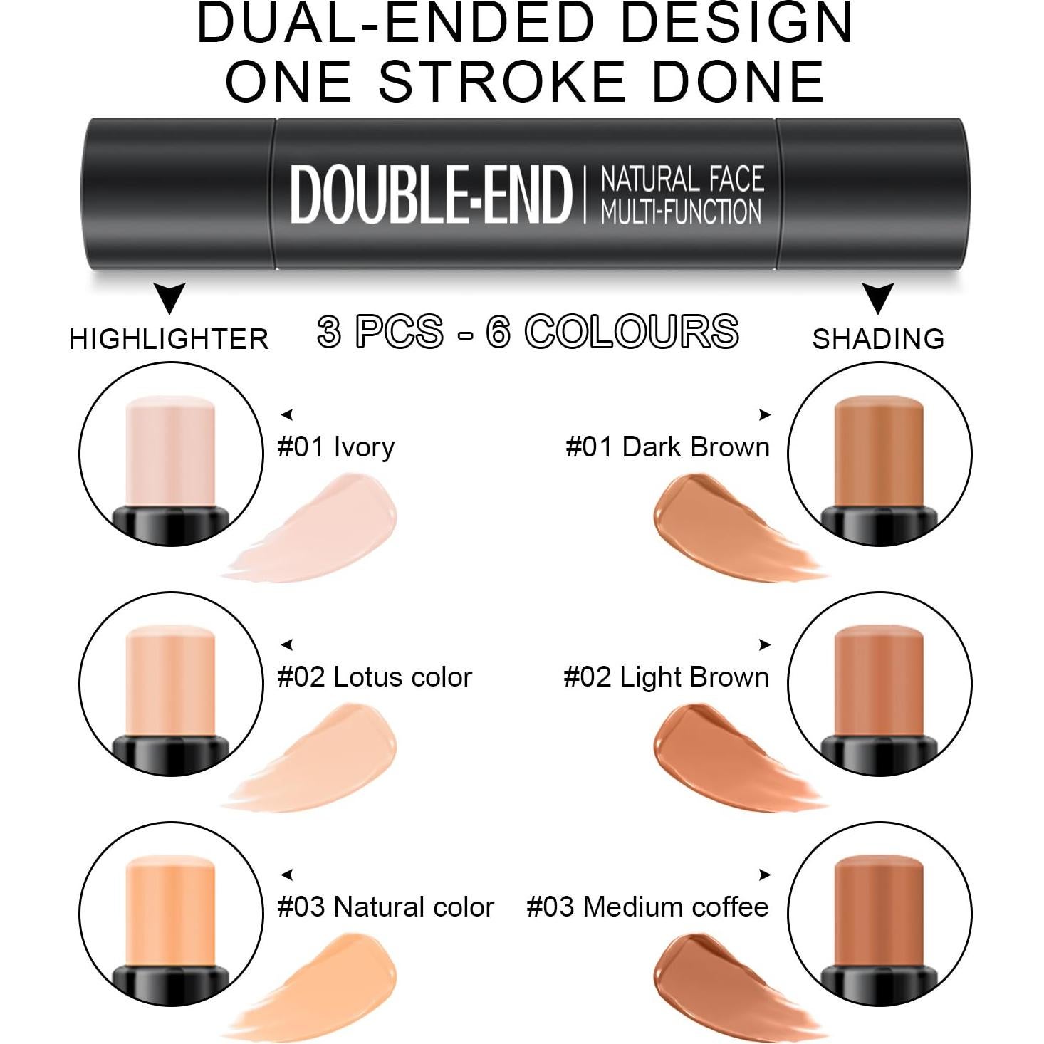 Kit de Maquillaje en Barra Meilury Doble Cara 6 Colores