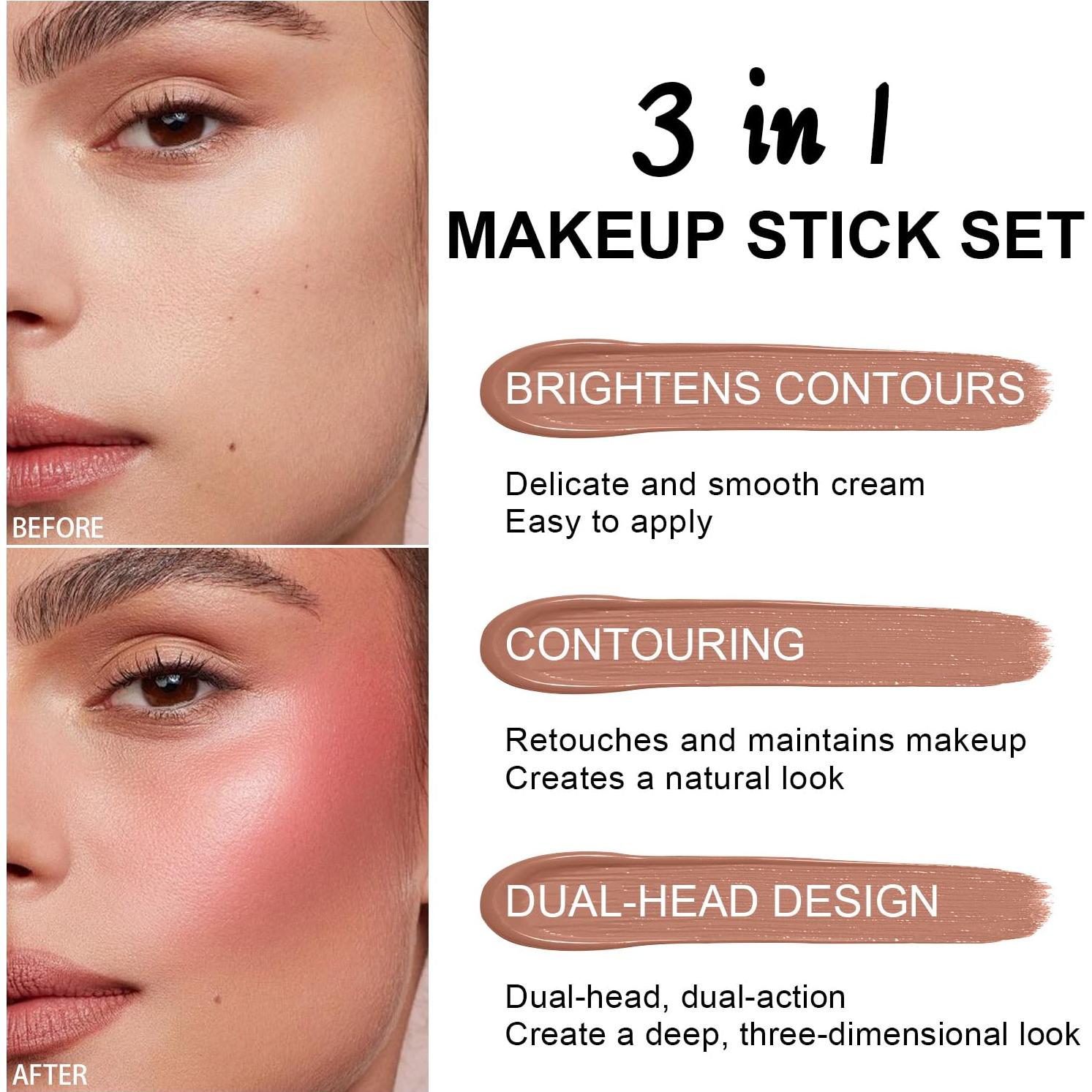 Kit de Maquillaje en Barra Meilury Doble Cara 6 Colores