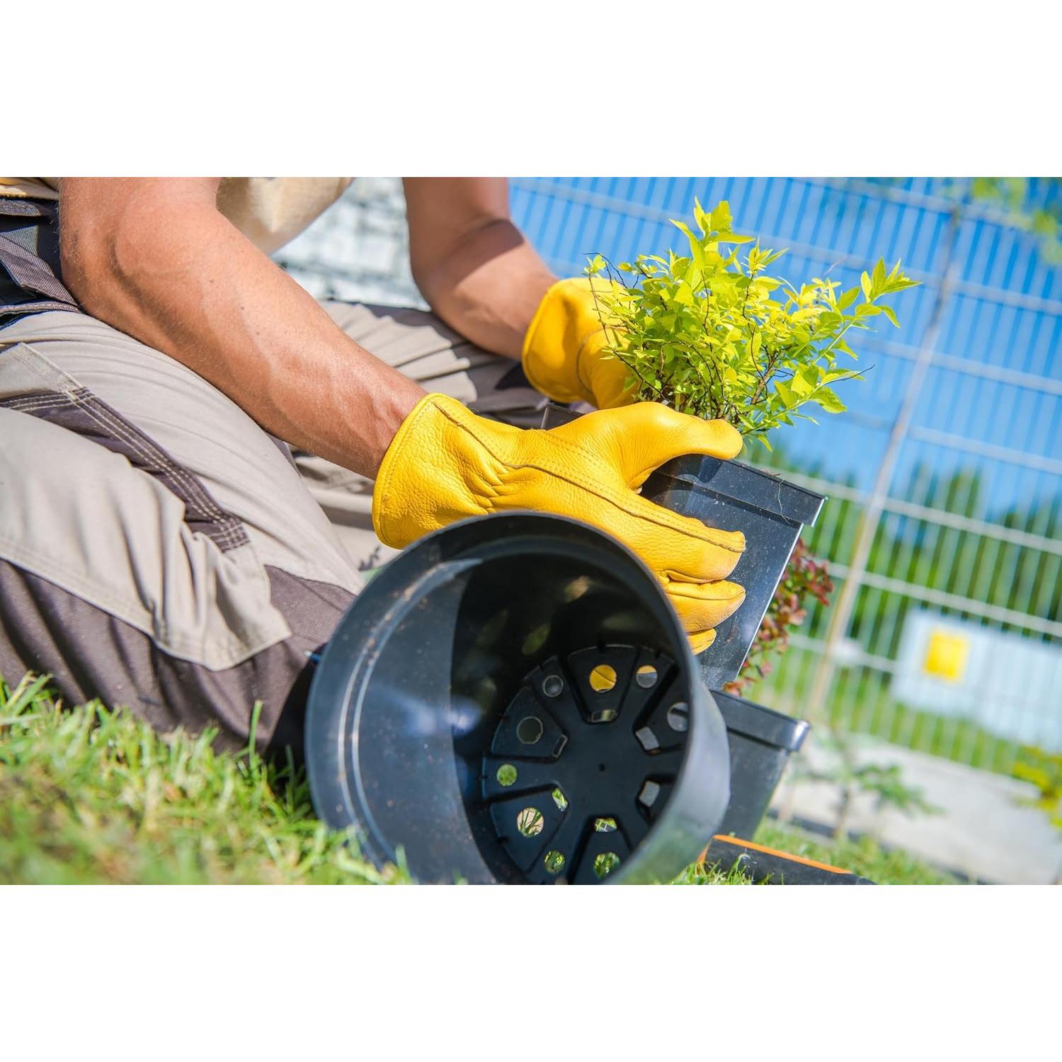 Guantes de trabajo DULFINE de cuero para jardinería
