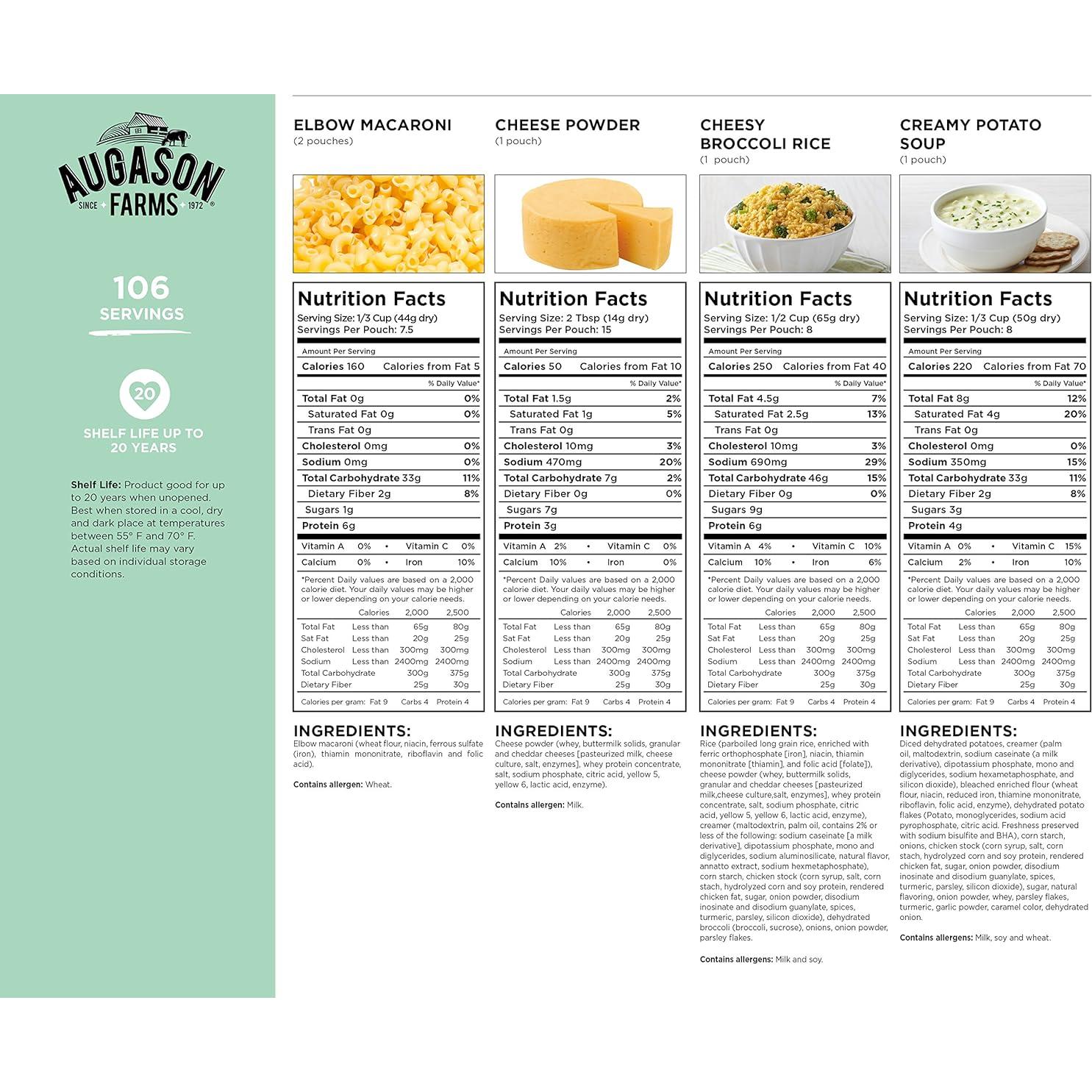 Paila de Comida de Emergencia Aguayo Farms 4996.8g 106 Porciones
